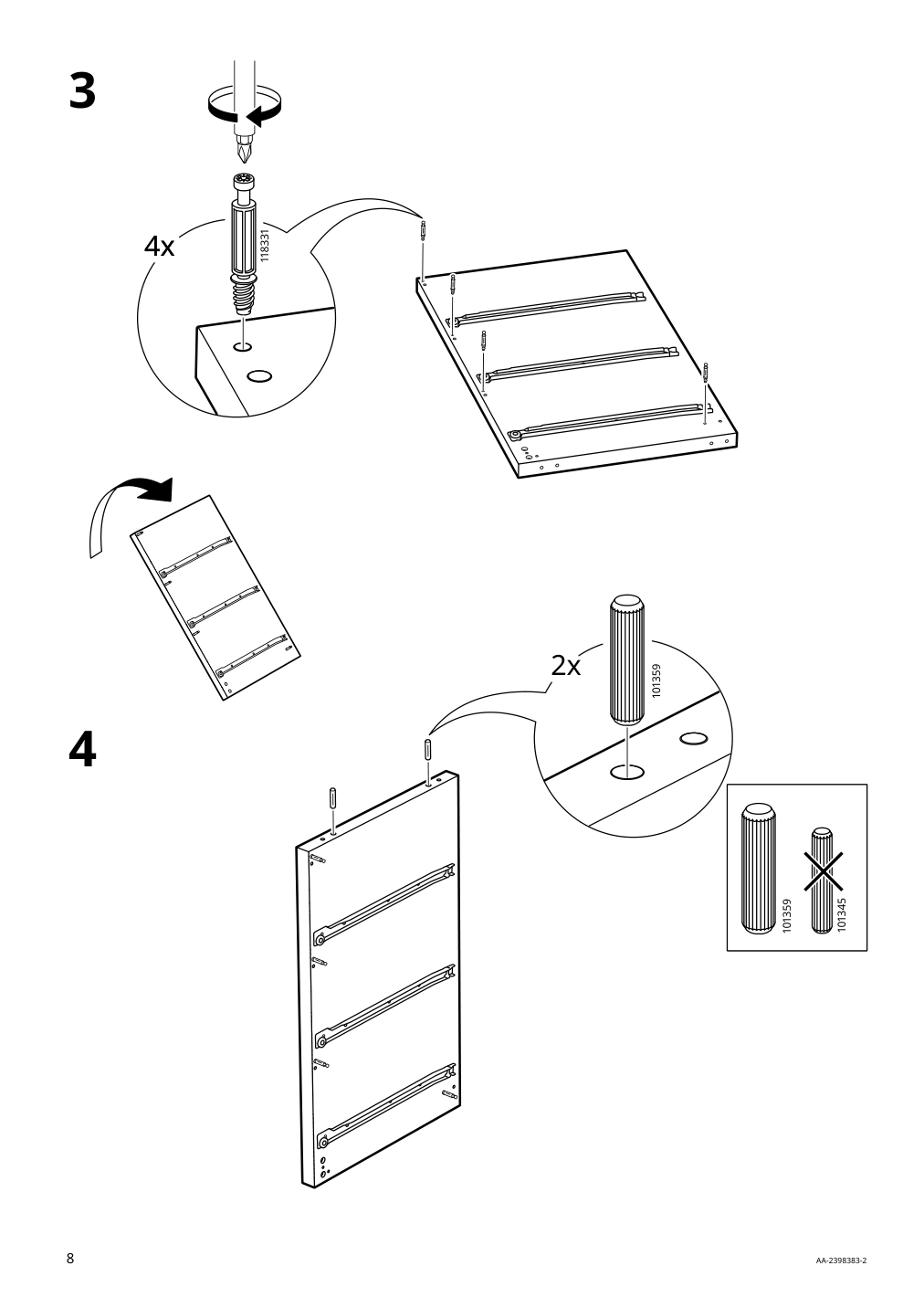 Assembly instructions for IKEA Malm 6 drawer dresser white | Page 8 - IKEA MALM 6-drawer dresser 705.762.11