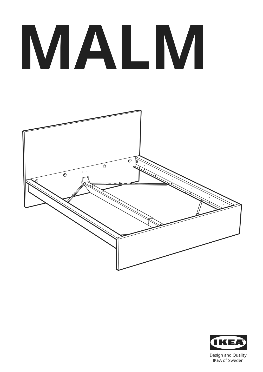 Assembly instructions for IKEA Malm bed frame black brown | Page 1 - IKEA MALM bed frame with mattress 295.445.34