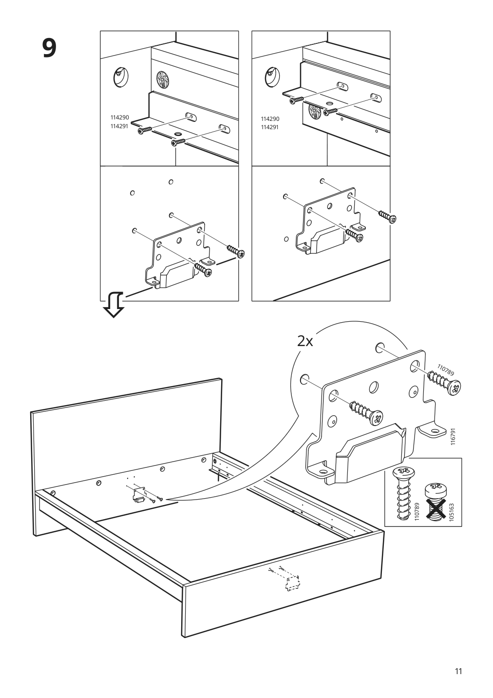 Assembly instructions for IKEA Malm bed frame black brown | Page 11 - IKEA MALM bed frame with mattress 295.445.34