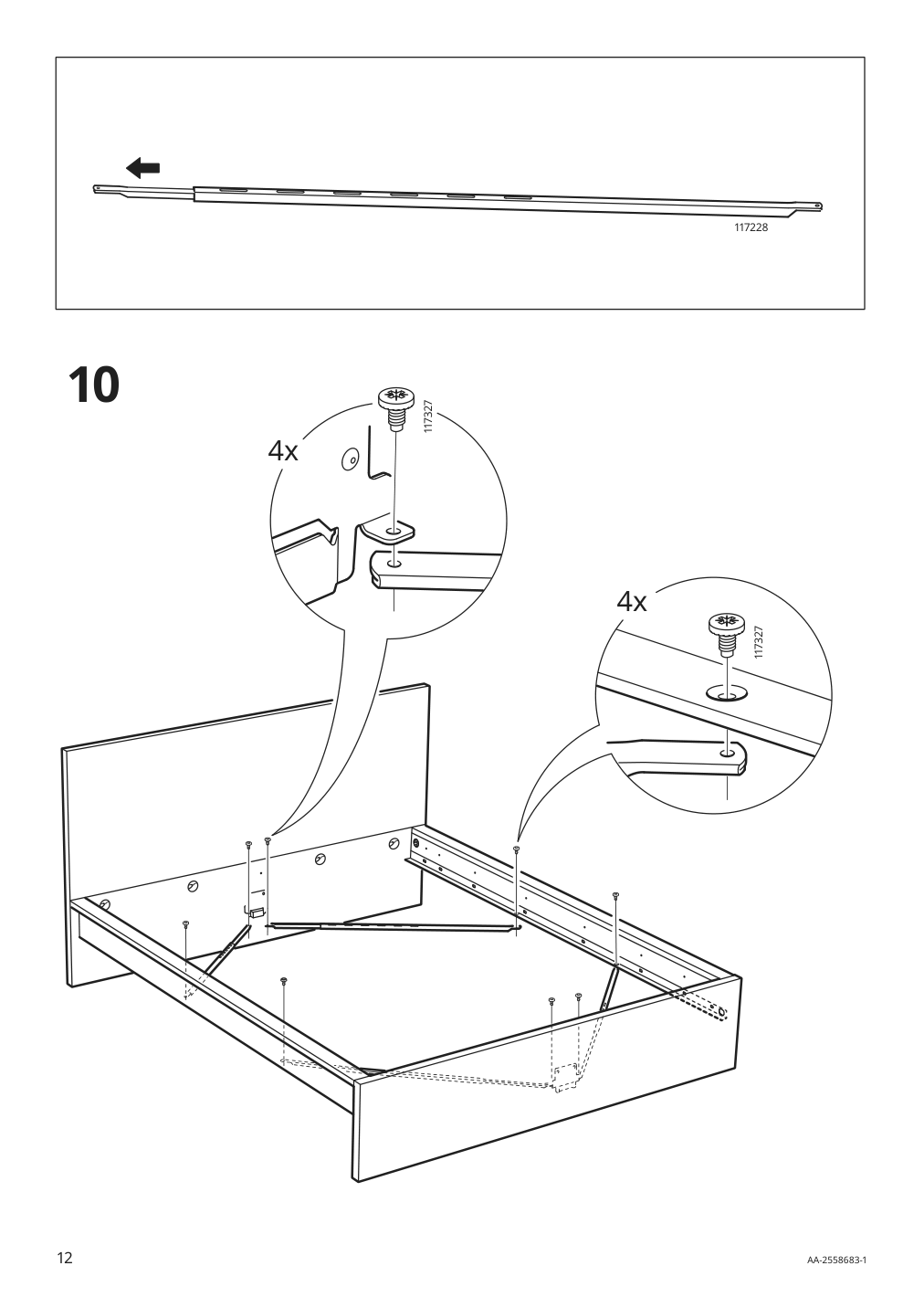 Assembly instructions for IKEA Malm bed frame black brown | Page 12 - IKEA MALM bed frame with mattress 295.445.34