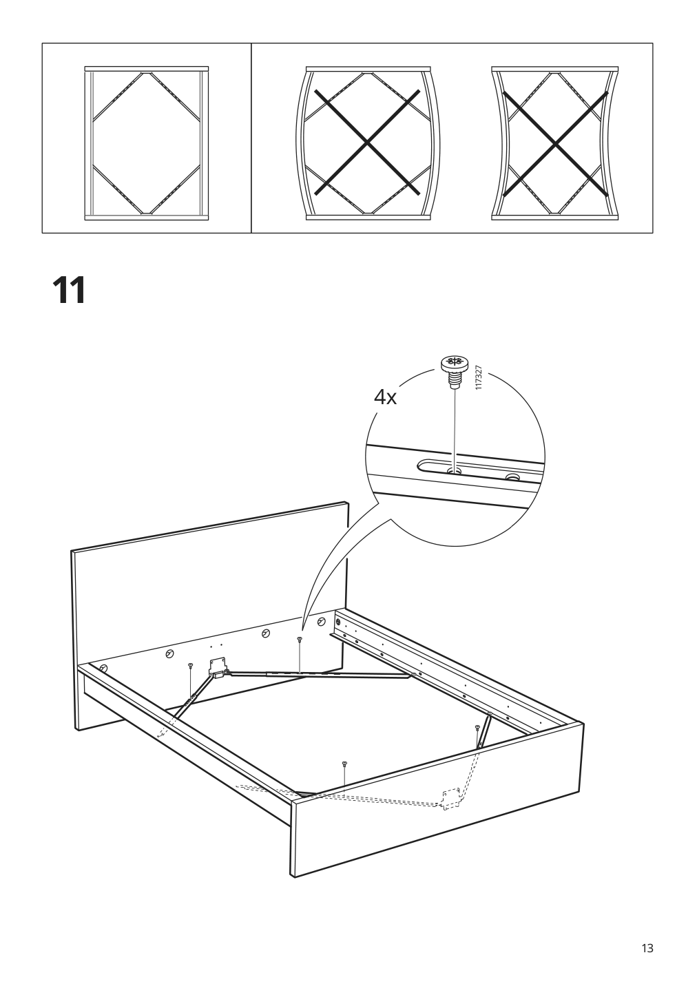 Assembly instructions for IKEA Malm bed frame black brown | Page 13 - IKEA MALM bed frame with mattress 295.445.34