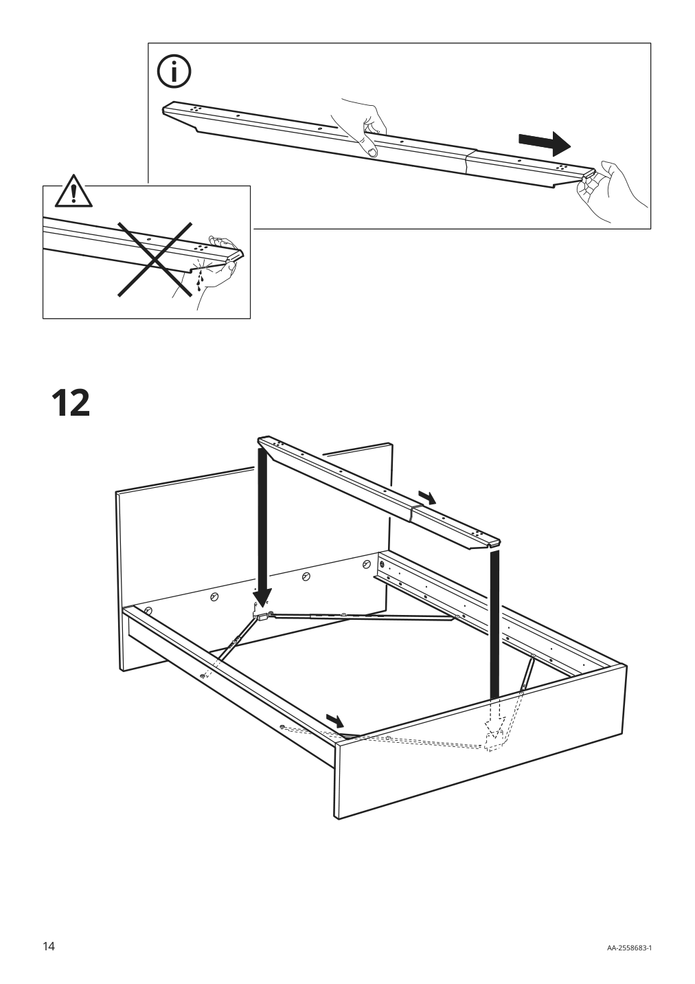 Assembly instructions for IKEA Malm bed frame black brown | Page 14 - IKEA MALM bed frame with mattress 295.445.34