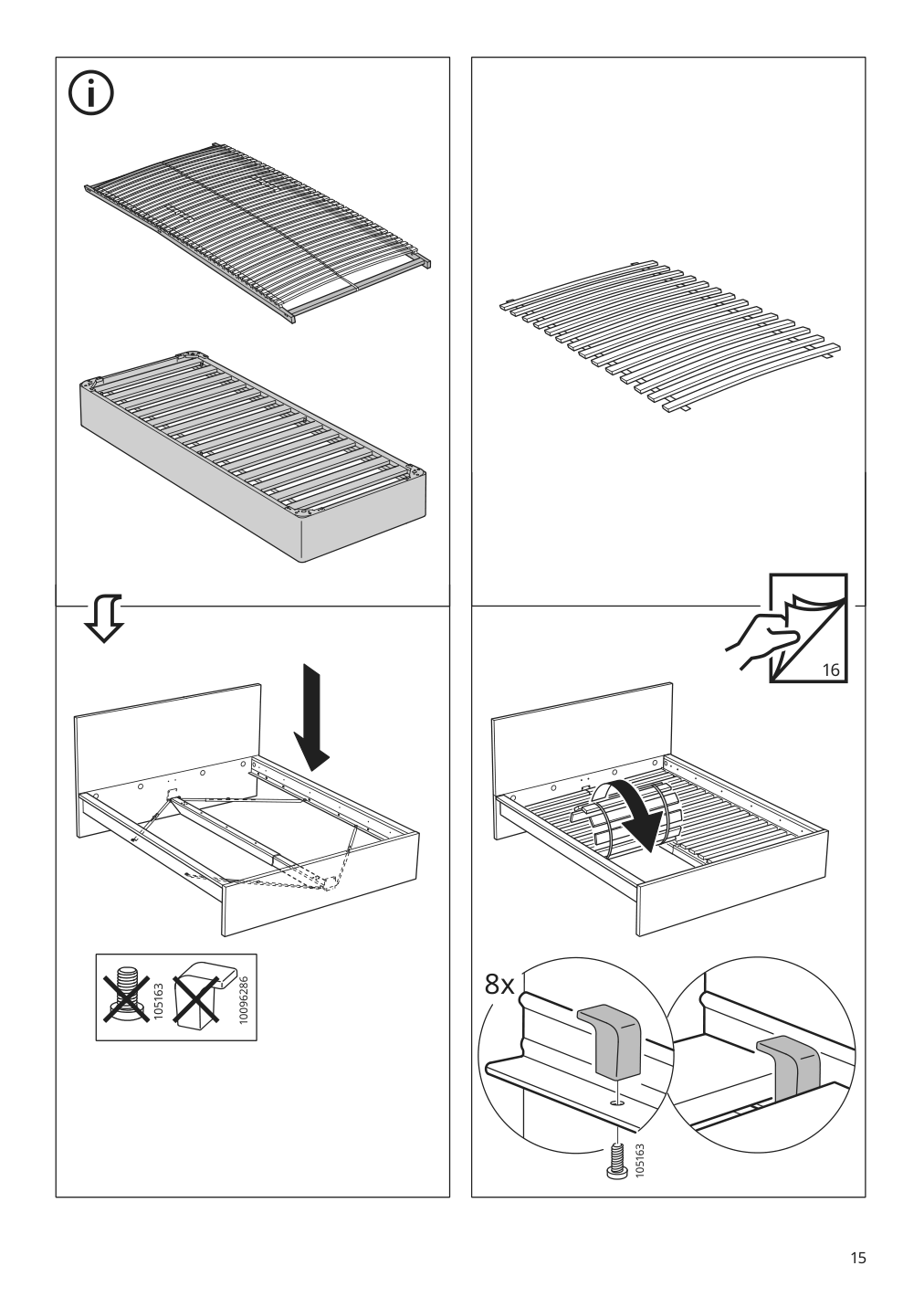 Assembly instructions for IKEA Malm bed frame black brown | Page 15 - IKEA MALM bed frame with mattress 295.445.34