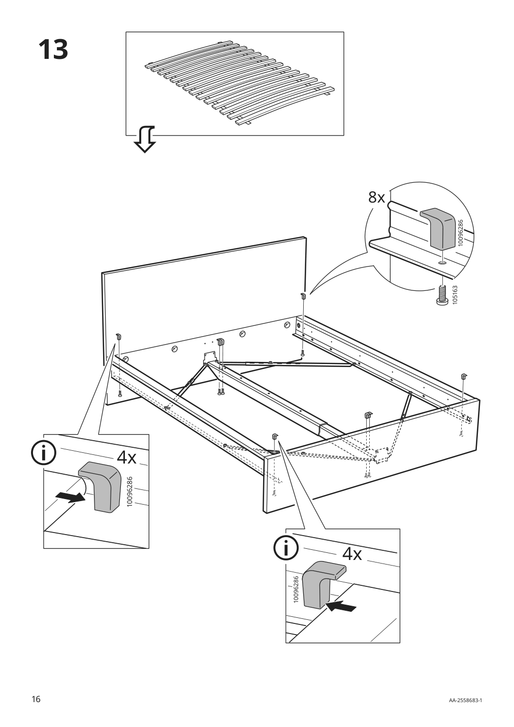 Assembly instructions for IKEA Malm bed frame black brown | Page 16 - IKEA MALM bed frame with mattress 295.445.34