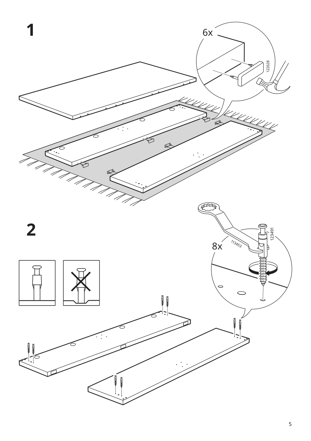 Assembly instructions for IKEA Malm bed frame black brown | Page 5 - IKEA MALM bed frame with mattress 295.445.34