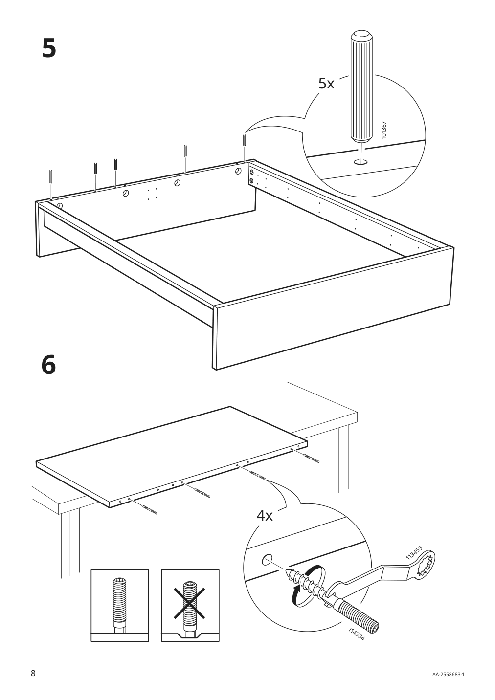 Assembly instructions for IKEA Malm bed frame black brown | Page 8 - IKEA MALM bed frame with mattress 295.445.34