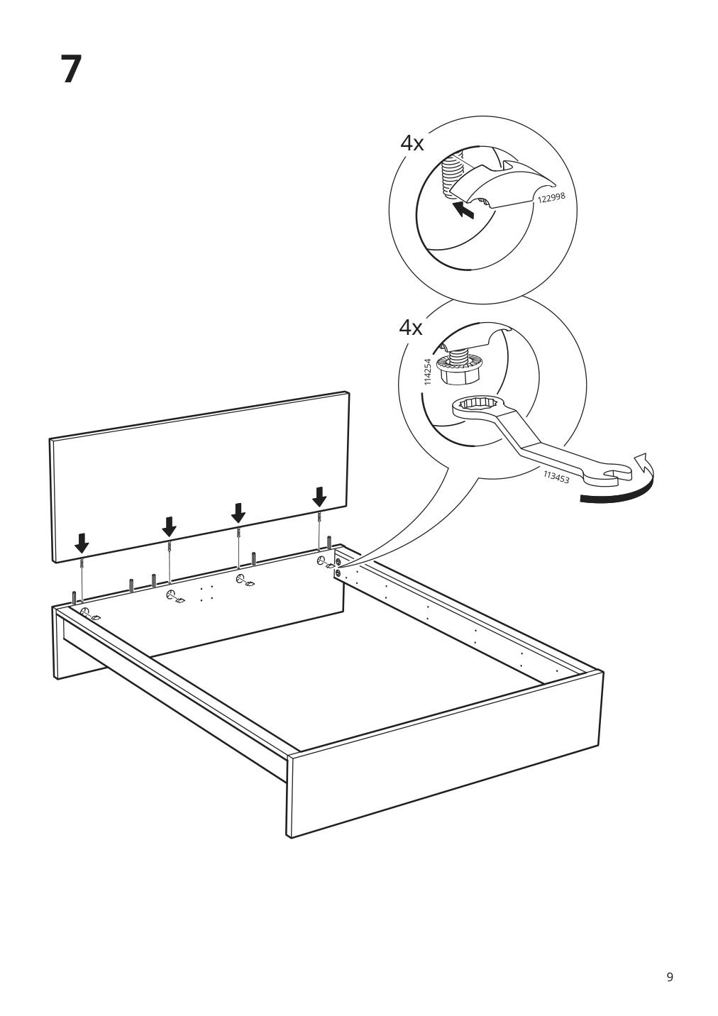 Assembly instructions for IKEA Malm bed frame black brown | Page 9 - IKEA MALM bed frame with mattress 295.445.34