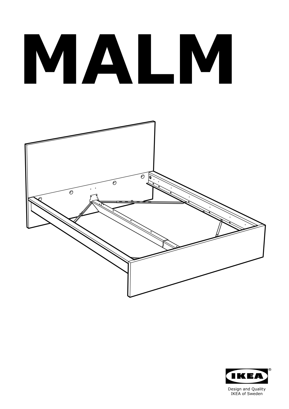 Assembly instructions for IKEA Malm bed frame white stained oak veneer | Page 1 - IKEA MALM bed frame 590.273.90