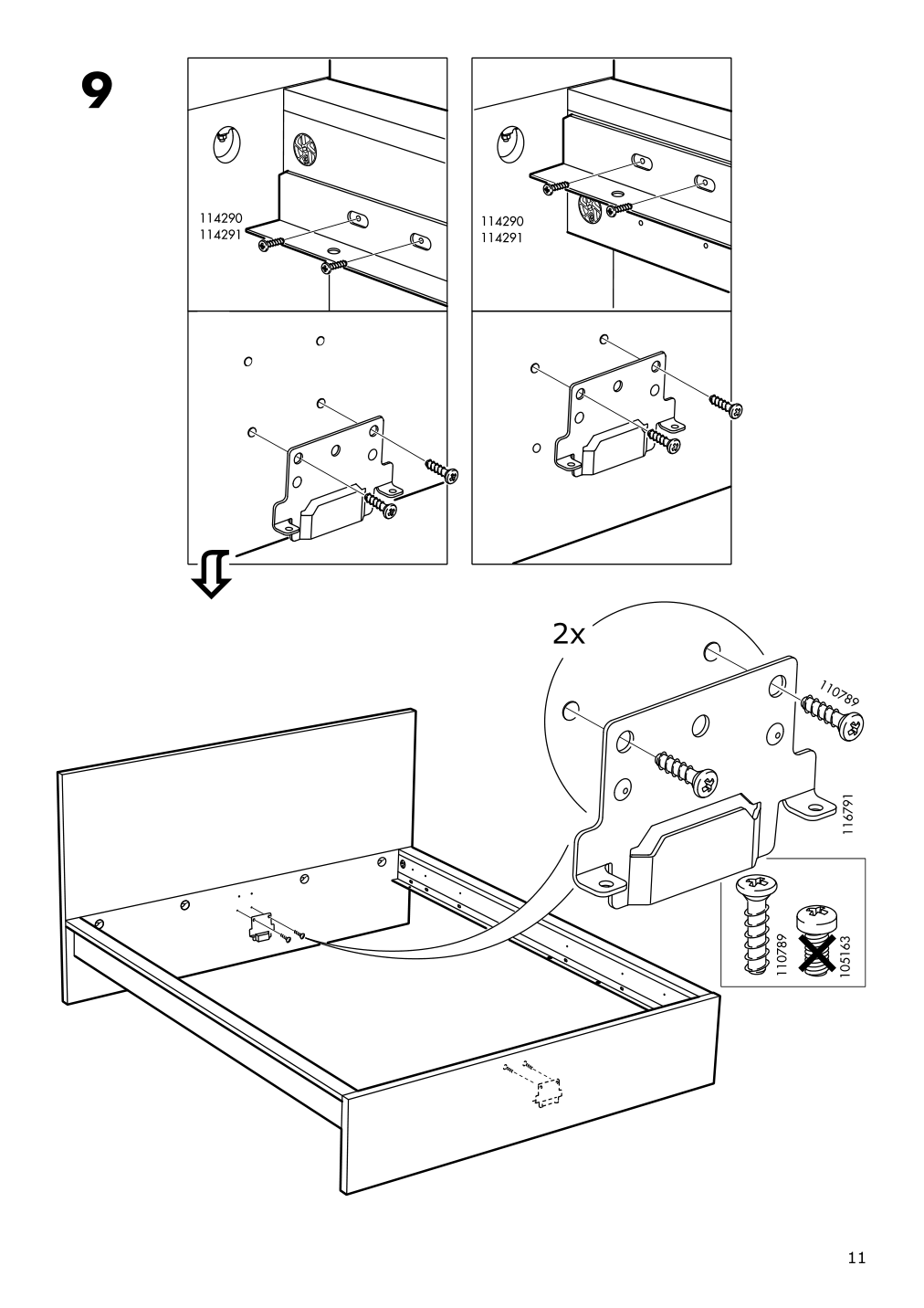 Assembly instructions for IKEA Malm bed frame white stained oak veneer | Page 11 - IKEA MALM bed frame 590.273.90