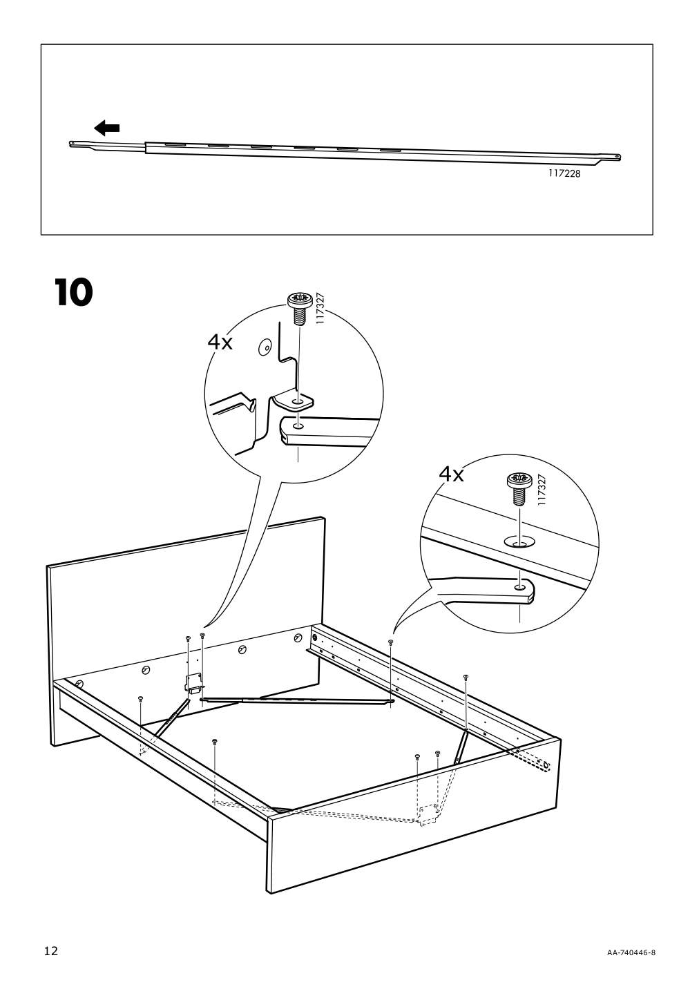 Assembly instructions for IKEA Malm bed frame white stained oak veneer | Page 12 - IKEA MALM bed frame 590.273.90