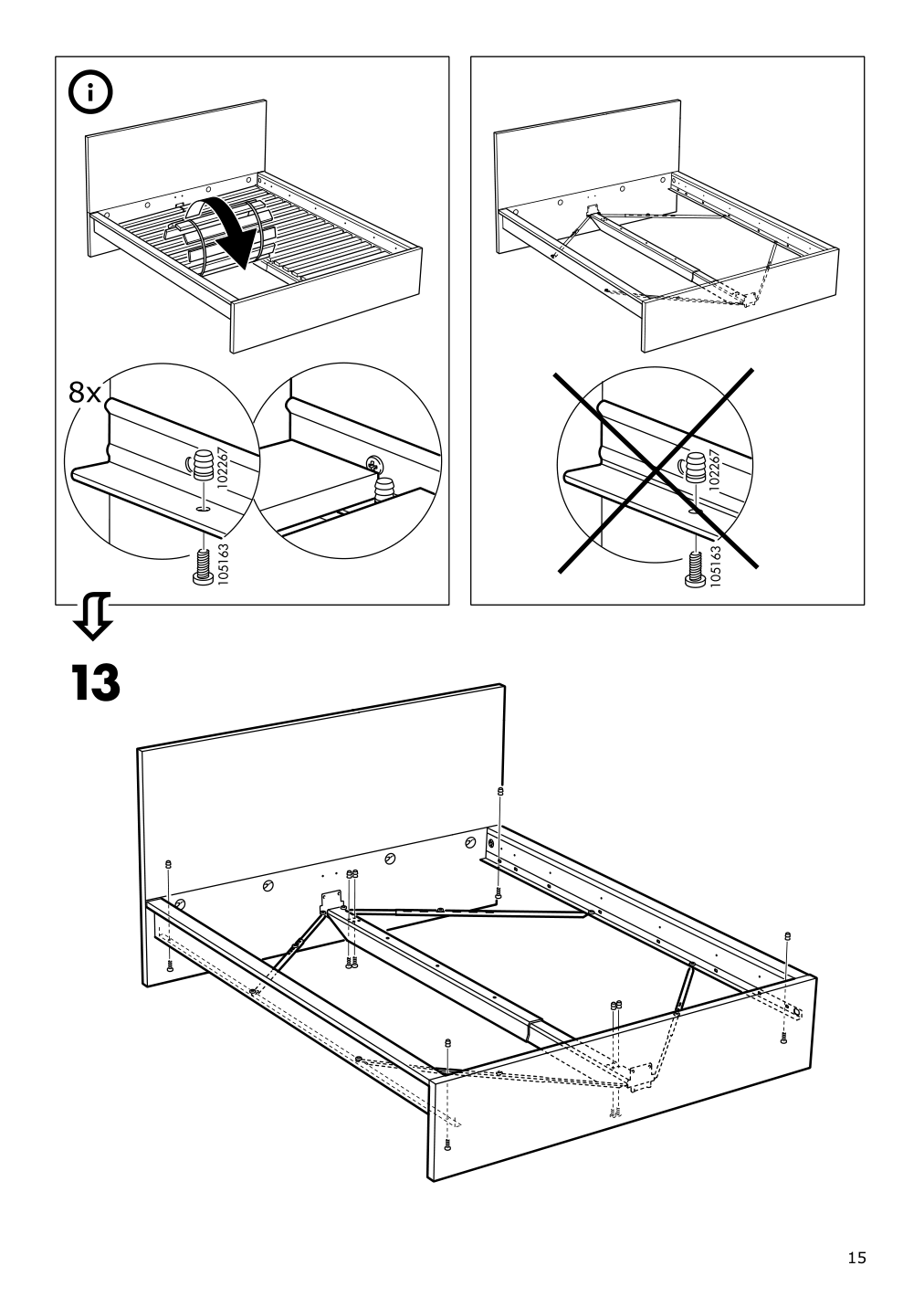 Assembly instructions for IKEA Malm bed frame white stained oak veneer | Page 15 - IKEA MALM bed frame 590.273.90