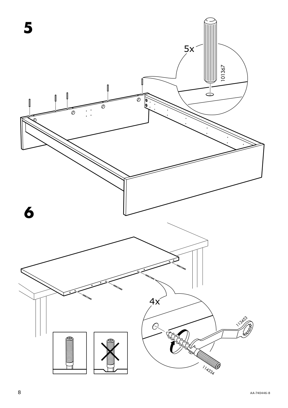 Assembly instructions for IKEA Malm bed frame white stained oak veneer | Page 8 - IKEA MALM bed frame 590.273.90