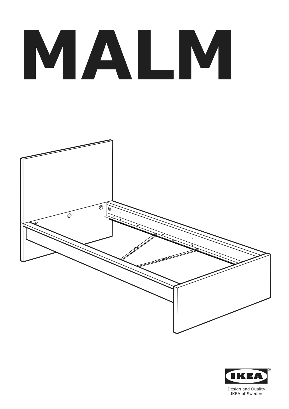 Assembly instructions for IKEA Malm bed frame gray stained | Page 1 - IKEA MALM bed frame 493.857.70