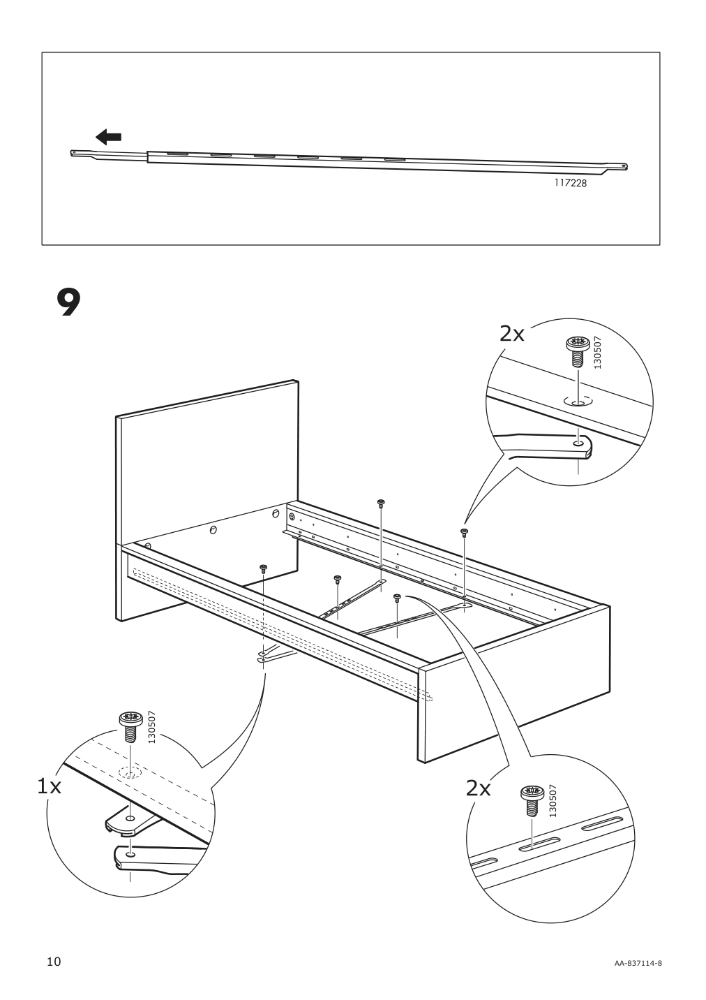 Assembly instructions for IKEA Malm bed frame gray stained | Page 10 - IKEA MALM bed frame 493.857.70