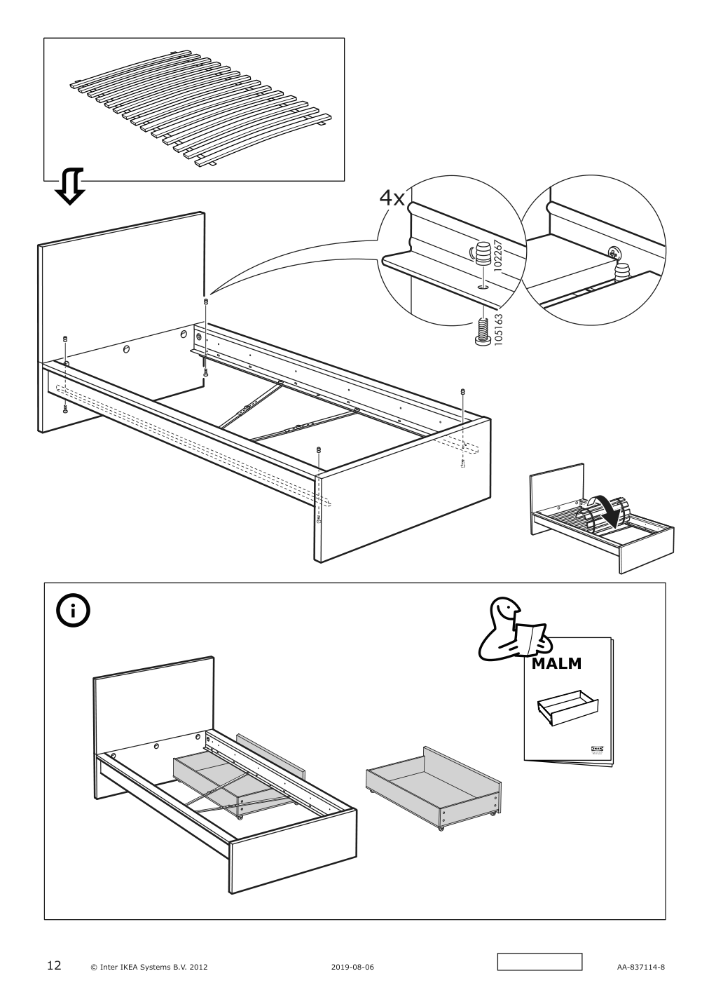 Assembly instructions for IKEA Malm bed frame gray stained | Page 12 - IKEA MALM bed frame 493.857.70