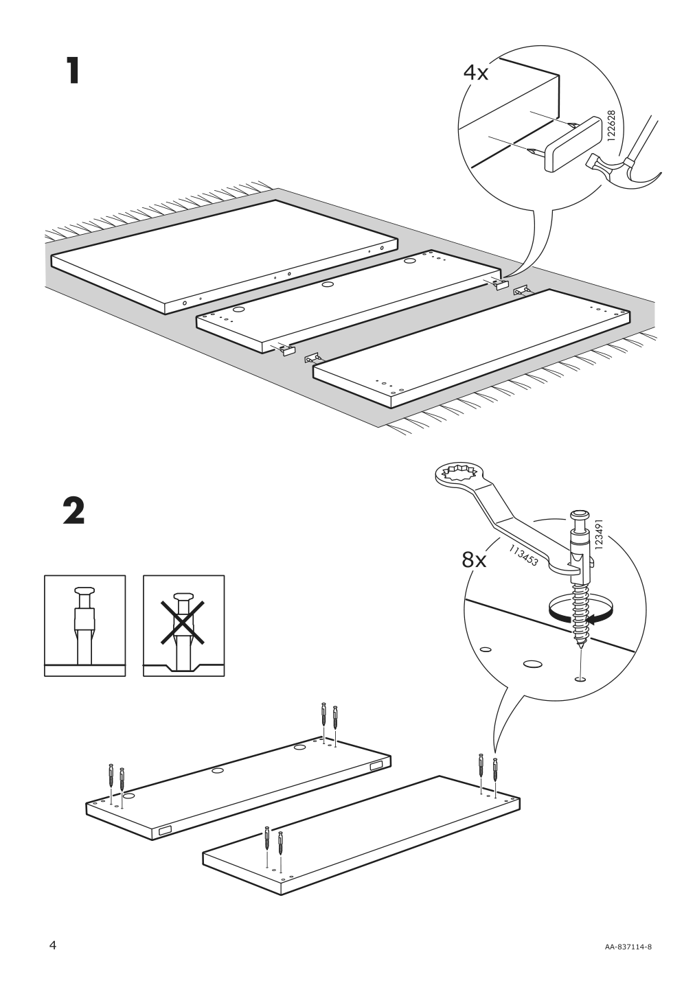 Assembly instructions for IKEA Malm bed frame gray stained | Page 4 - IKEA MALM bed frame 493.857.70