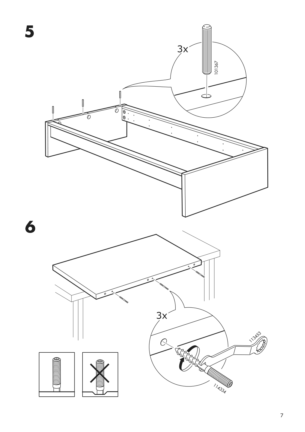 Assembly instructions for IKEA Malm bed frame gray stained | Page 7 - IKEA MALM bed frame 493.857.70