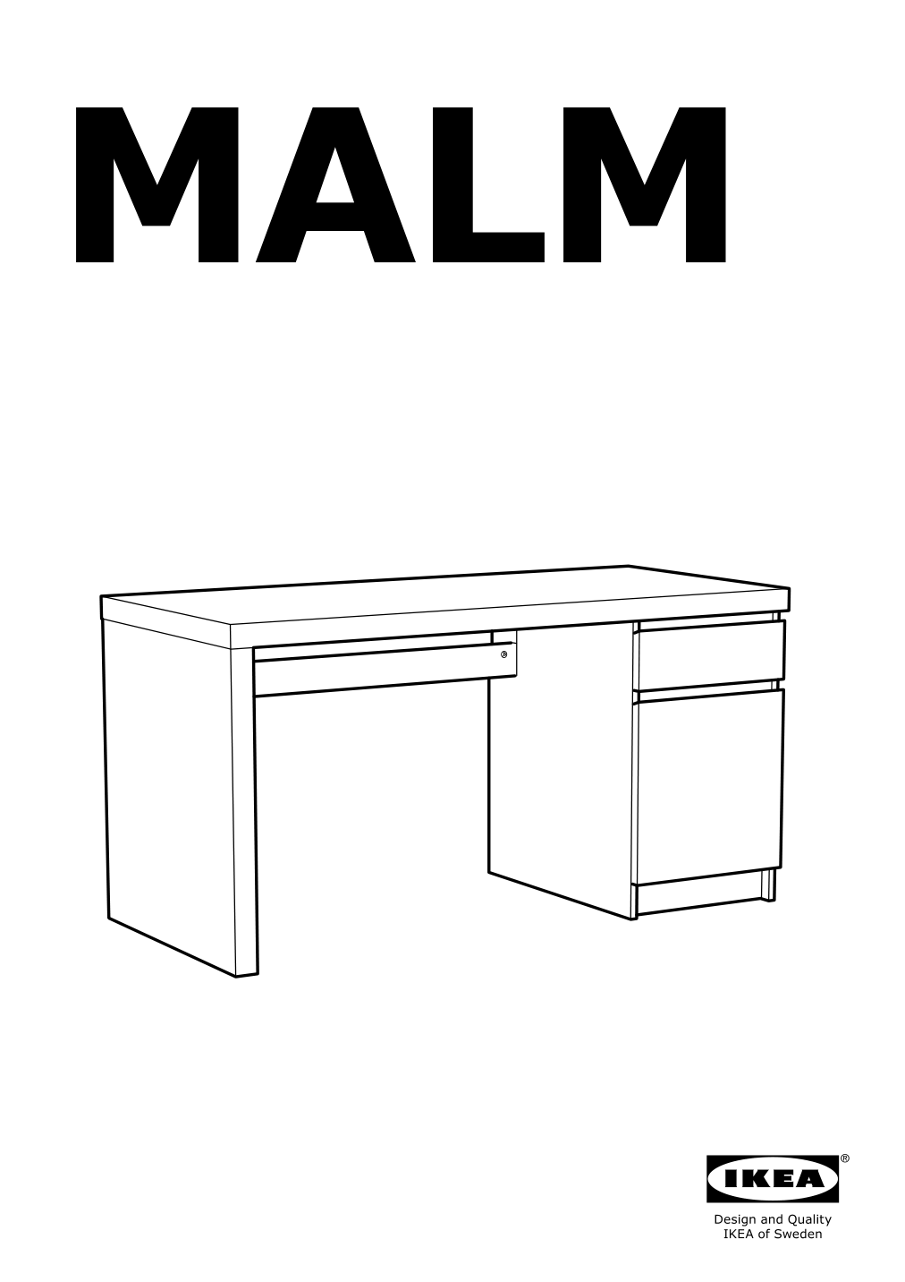 Assembly instructions for IKEA Malm desk white | Page 1 - IKEA MALM/MILLBERGET / BILLY/OXBERG desk and storage combination 794.363.77