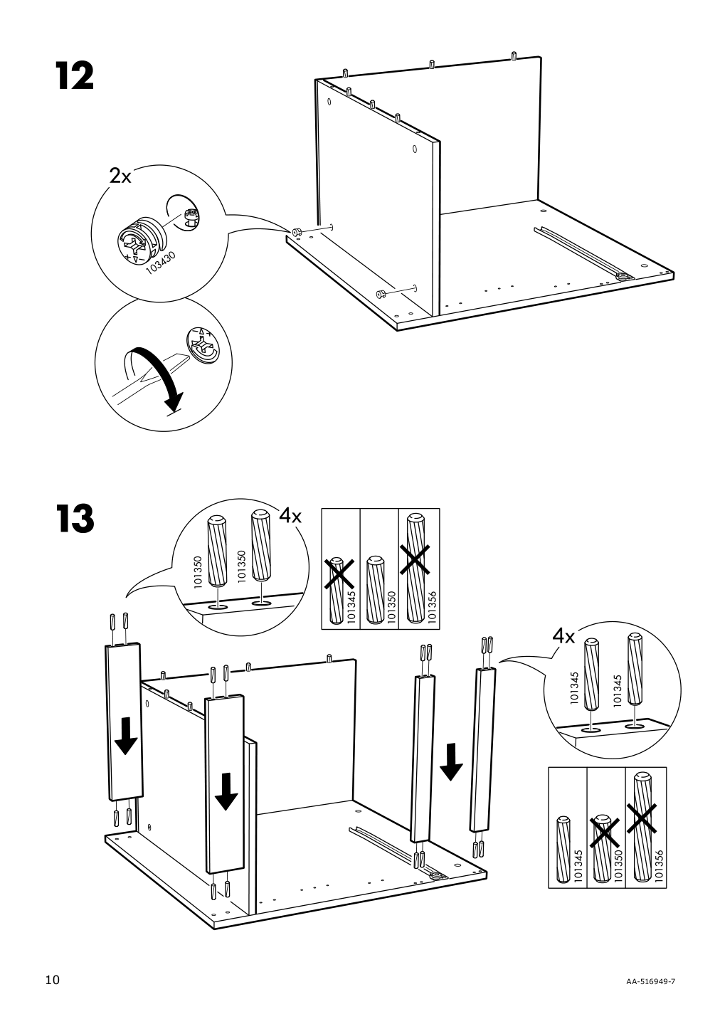 Assembly instructions for IKEA Malm desk white | Page 10 - IKEA MALM/MILLBERGET / BILLY/OXBERG desk and storage combination 794.363.77