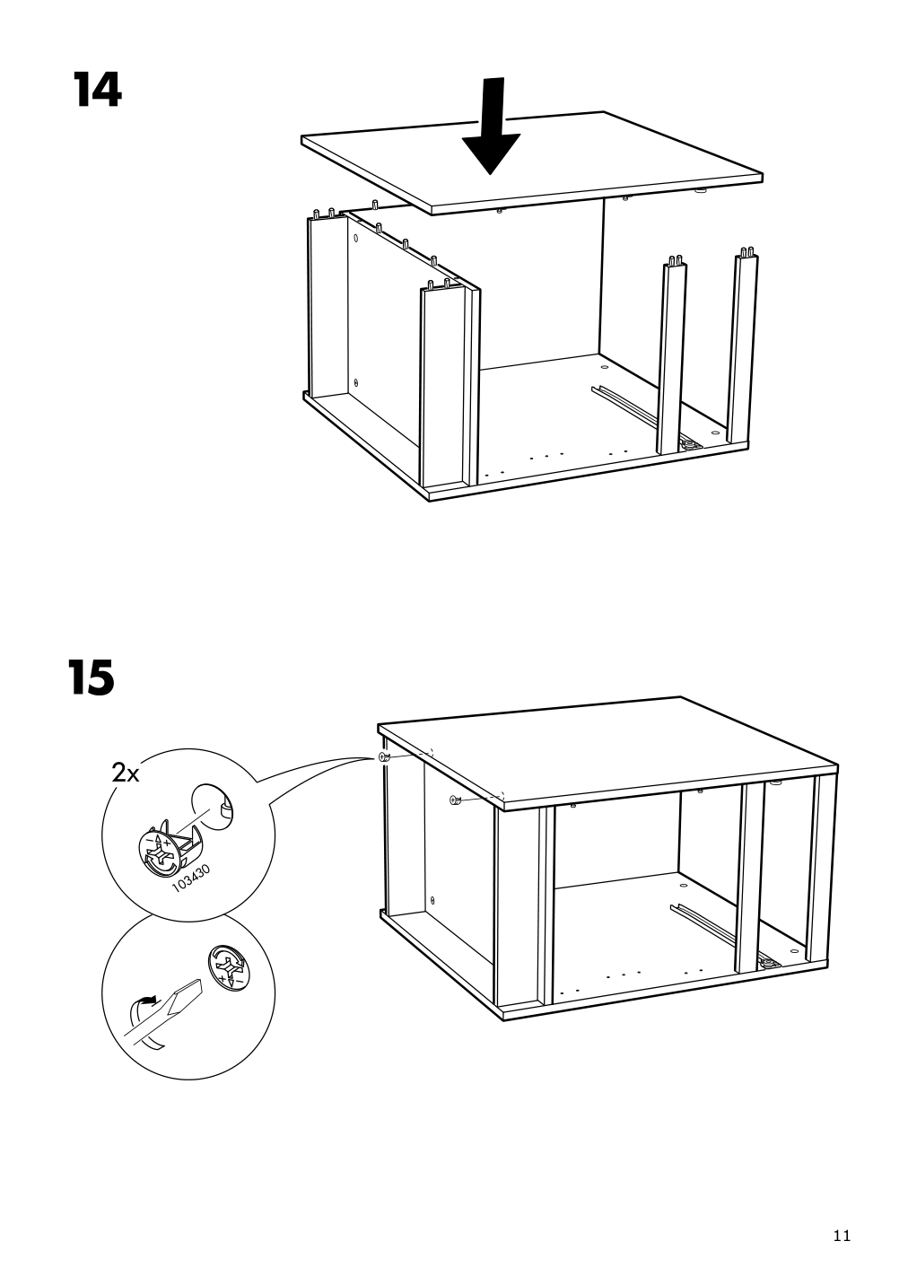 Assembly instructions for IKEA Malm desk white | Page 11 - IKEA MALM/MILLBERGET / BILLY/OXBERG desk and storage combination 794.363.77