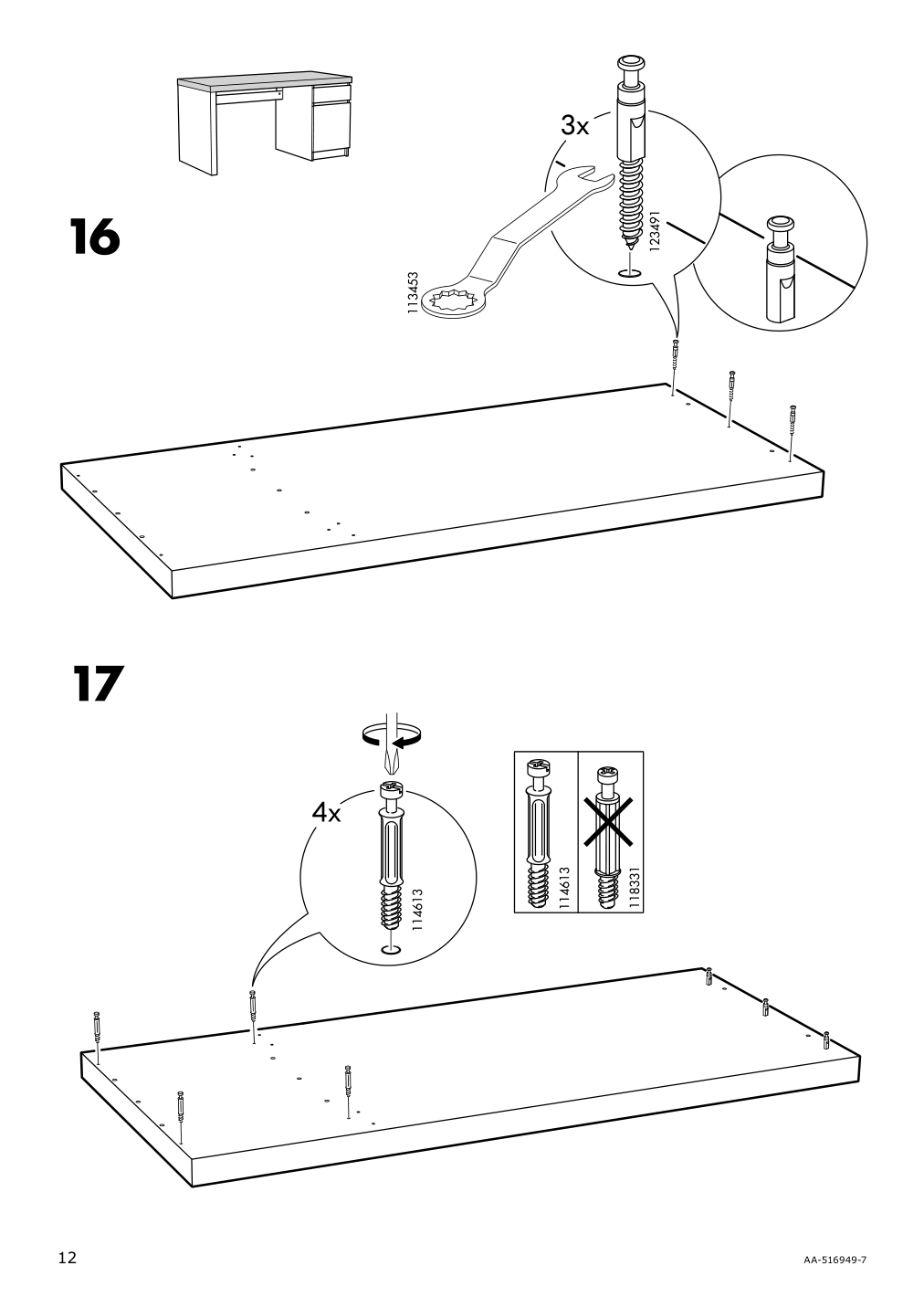 Assembly instructions for IKEA Malm desk white | Page 12 - IKEA MALM/MILLBERGET / BILLY/OXBERG desk and storage combination 794.363.77