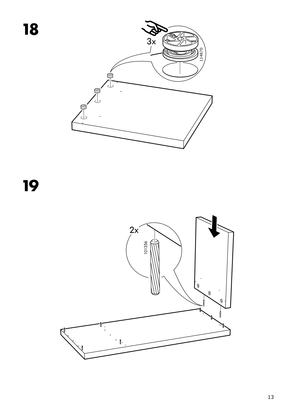 Assembly instructions for IKEA Malm desk white | Page 13 - IKEA MALM/MILLBERGET / BILLY/OXBERG desk and storage combination 794.363.77