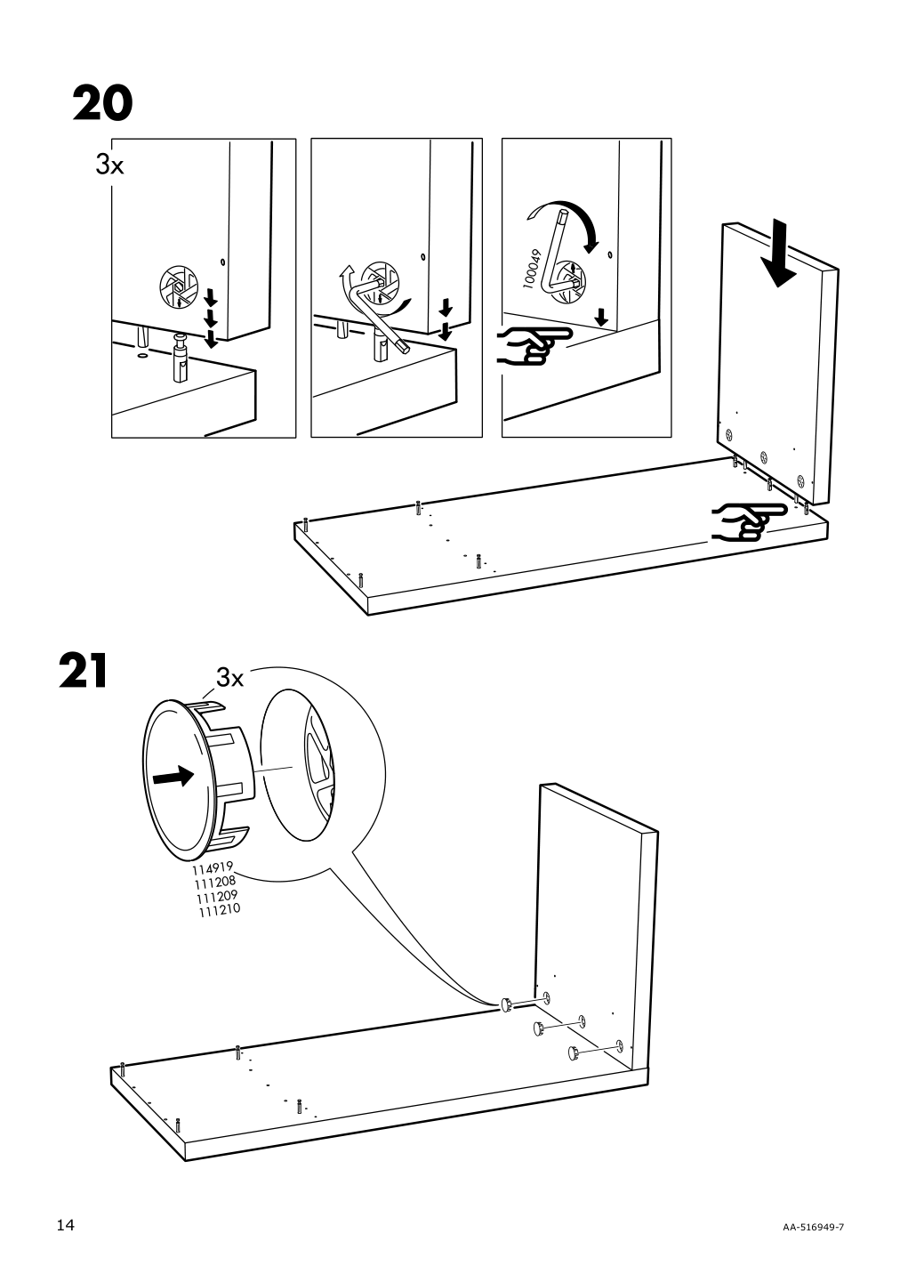 Assembly instructions for IKEA Malm desk white | Page 14 - IKEA MALM/MILLBERGET / BILLY/OXBERG desk and storage combination 794.363.77