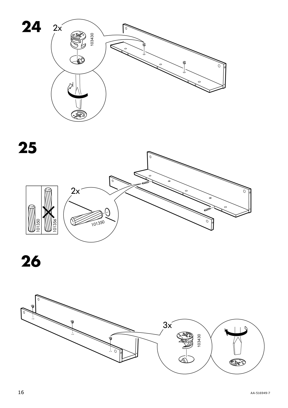 Assembly instructions for IKEA Malm desk white | Page 16 - IKEA MALM/MILLBERGET / BILLY/OXBERG desk and storage combination 794.363.77