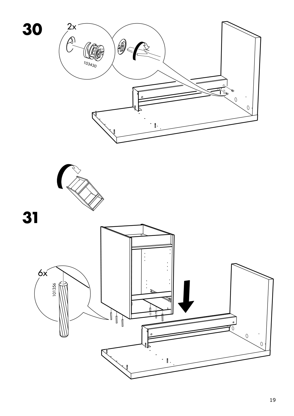 Assembly instructions for IKEA Malm desk white | Page 19 - IKEA MALM/MILLBERGET / BILLY/OXBERG desk and storage combination 794.363.77