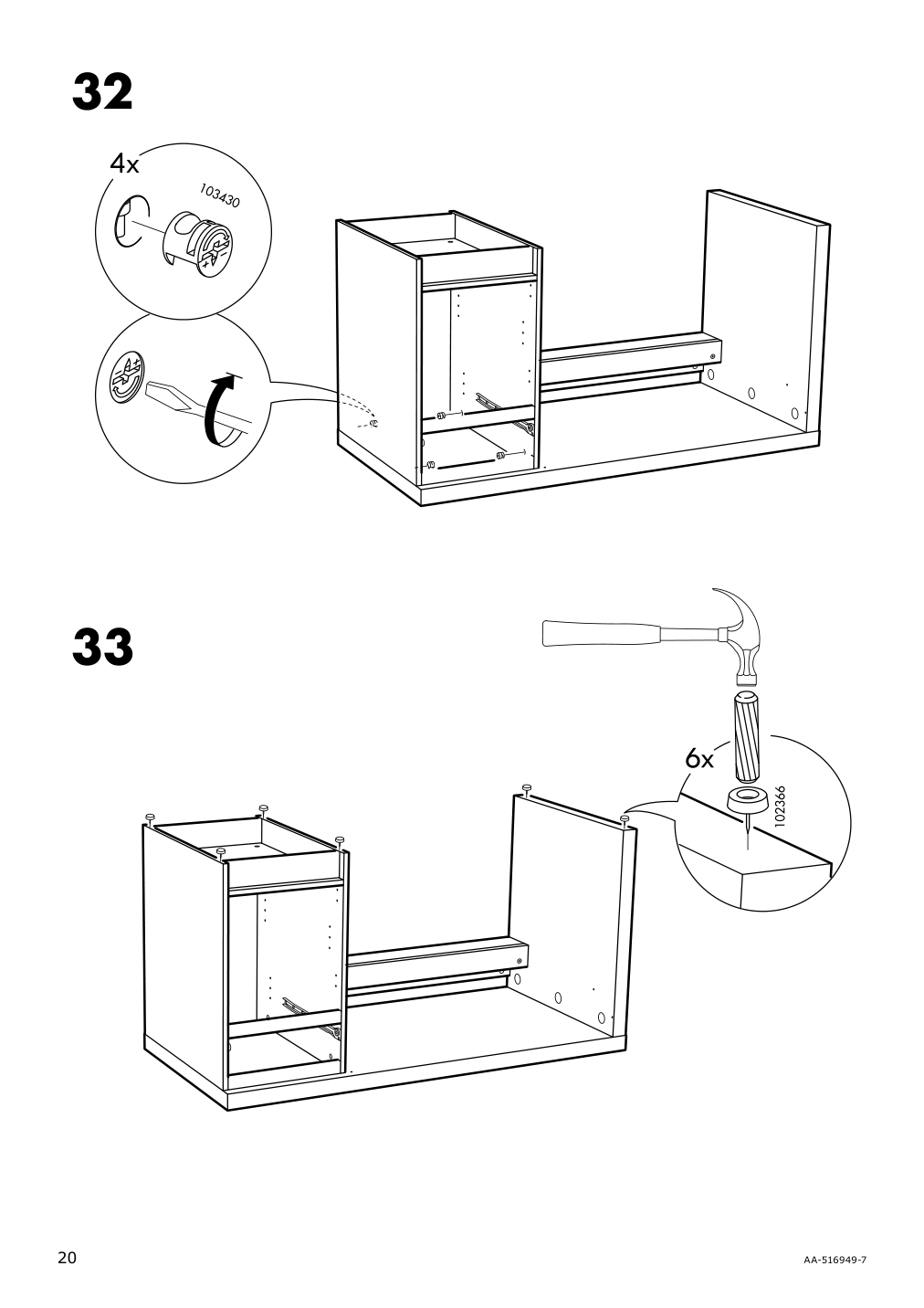 Assembly instructions for IKEA Malm desk white | Page 20 - IKEA MALM/MILLBERGET / BILLY/OXBERG desk and storage combination 794.363.77