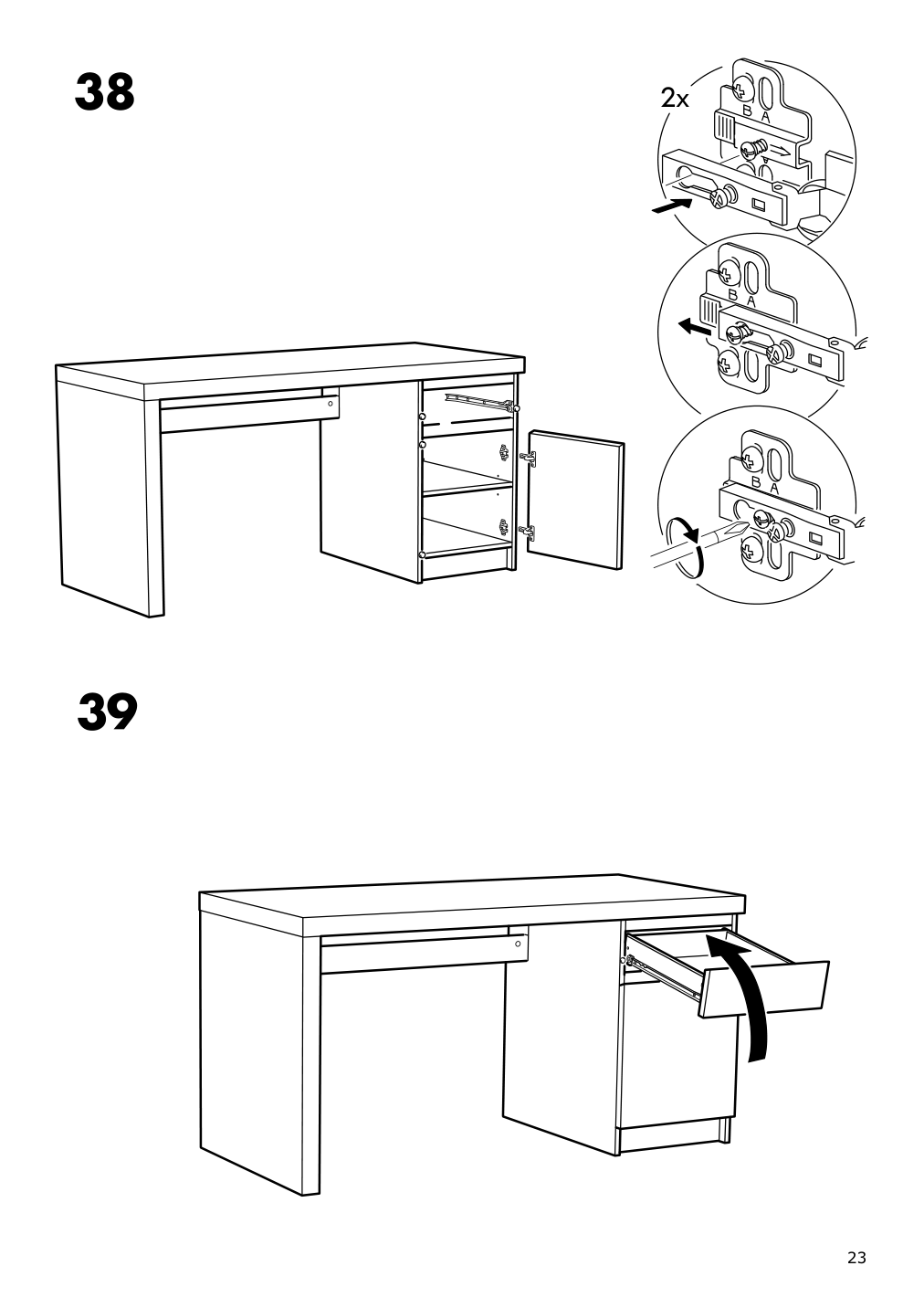 Assembly instructions for IKEA Malm desk white | Page 23 - IKEA MALM/MILLBERGET / BILLY/OXBERG desk and storage combination 794.363.77