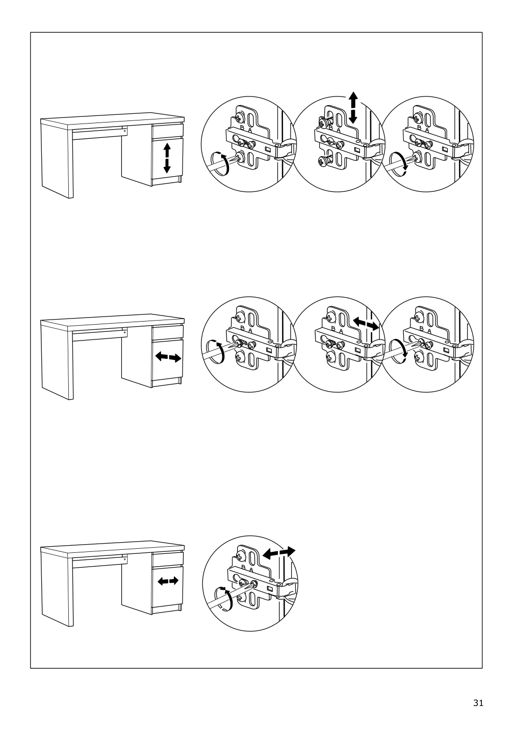 Assembly instructions for IKEA Malm desk white | Page 31 - IKEA MALM/MILLBERGET / BILLY/OXBERG desk and storage combination 794.363.77