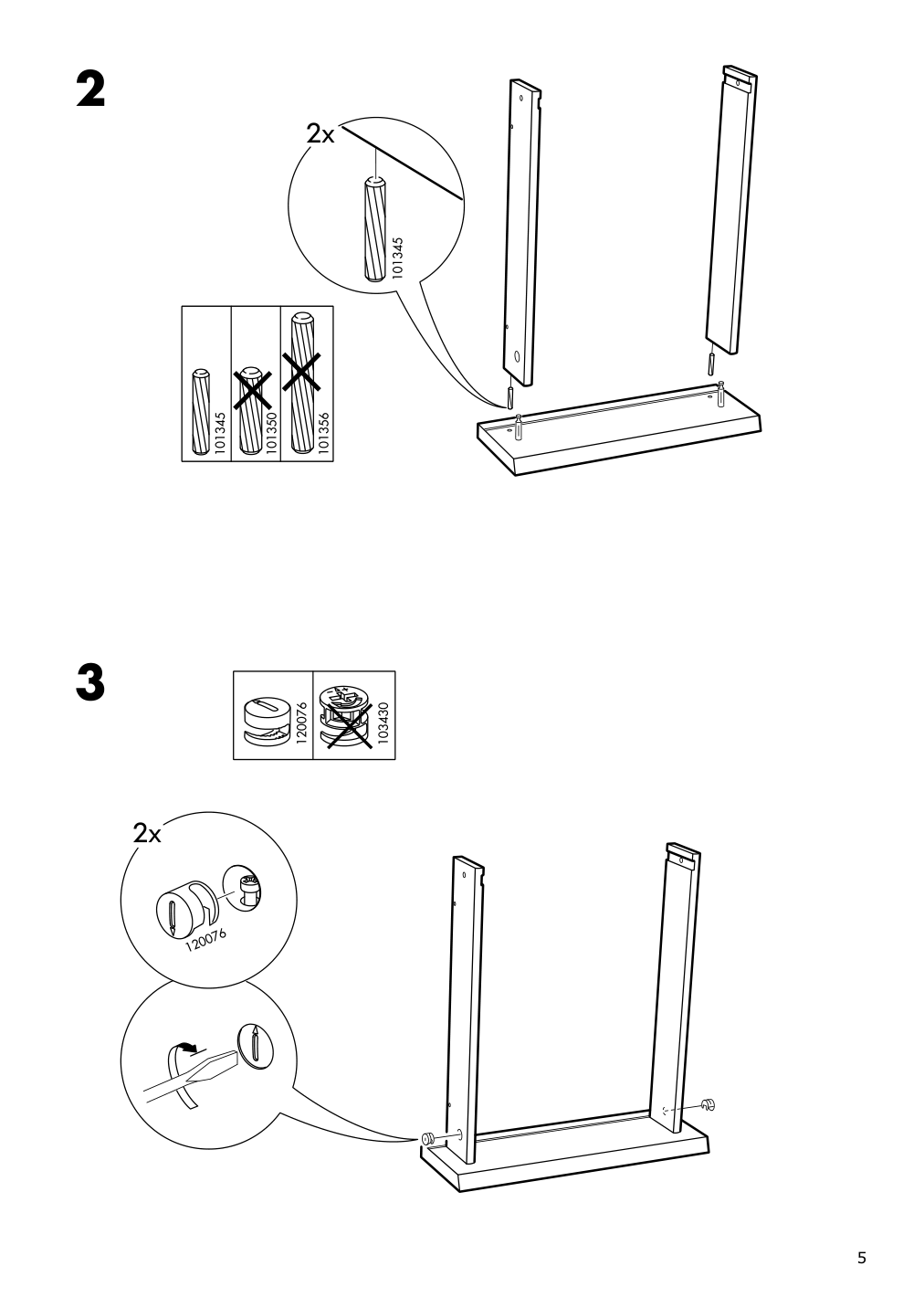 Assembly instructions for IKEA Malm desk white | Page 5 - IKEA MALM/MILLBERGET / BILLY/OXBERG desk and storage combination 794.363.77