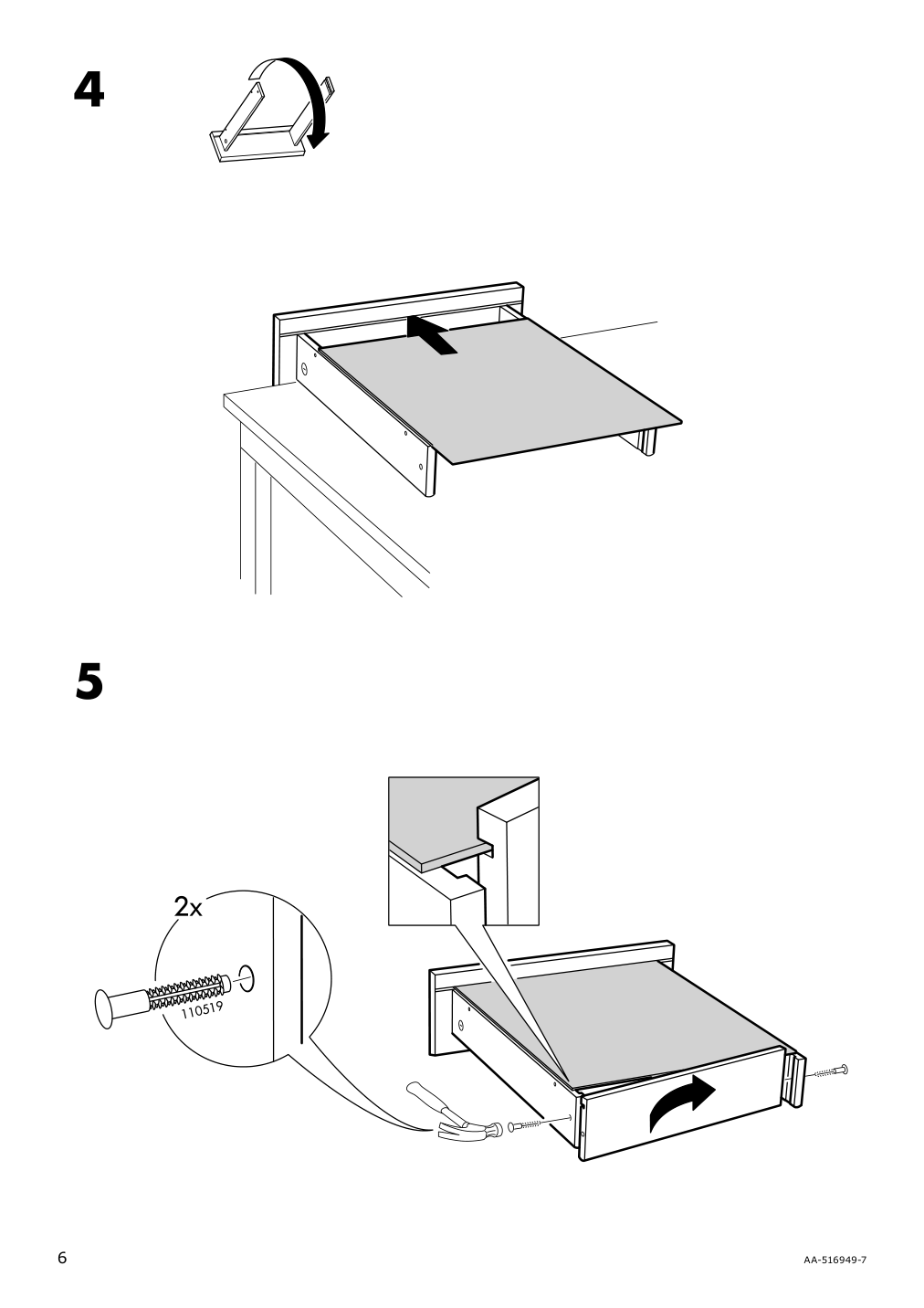 Assembly instructions for IKEA Malm desk white | Page 6 - IKEA MALM/MILLBERGET / BILLY/OXBERG desk and storage combination 794.363.77