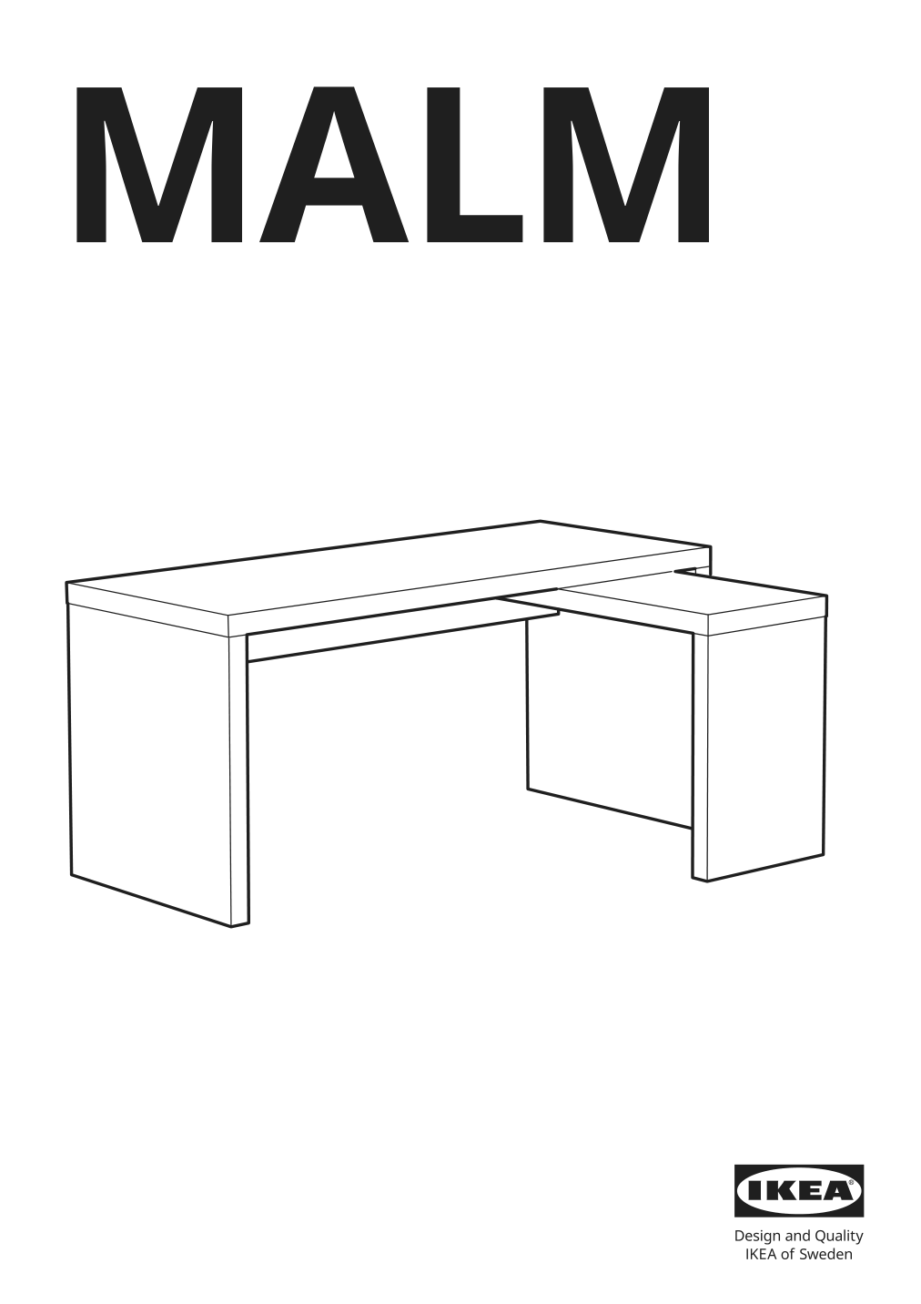 Assembly instructions for IKEA Malm desk with pull out panel black brown | Page 1 - IKEA MALM desk with pull-out panel 602.141.83