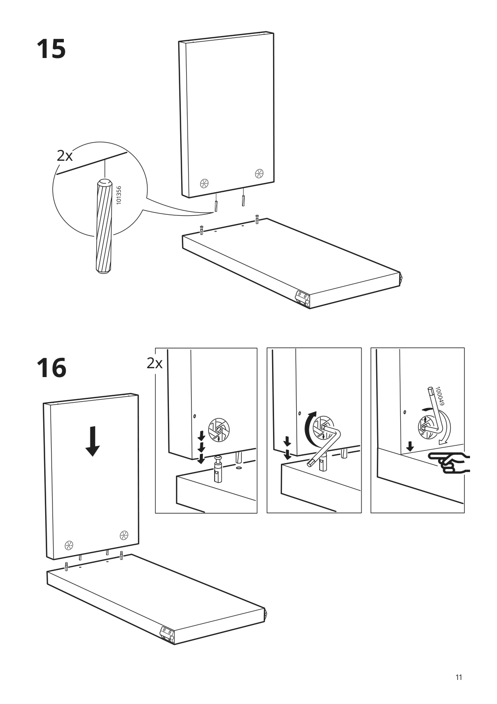 Assembly instructions for IKEA Malm desk with pull out panel black brown | Page 11 - IKEA MALM desk with pull-out panel 602.141.83