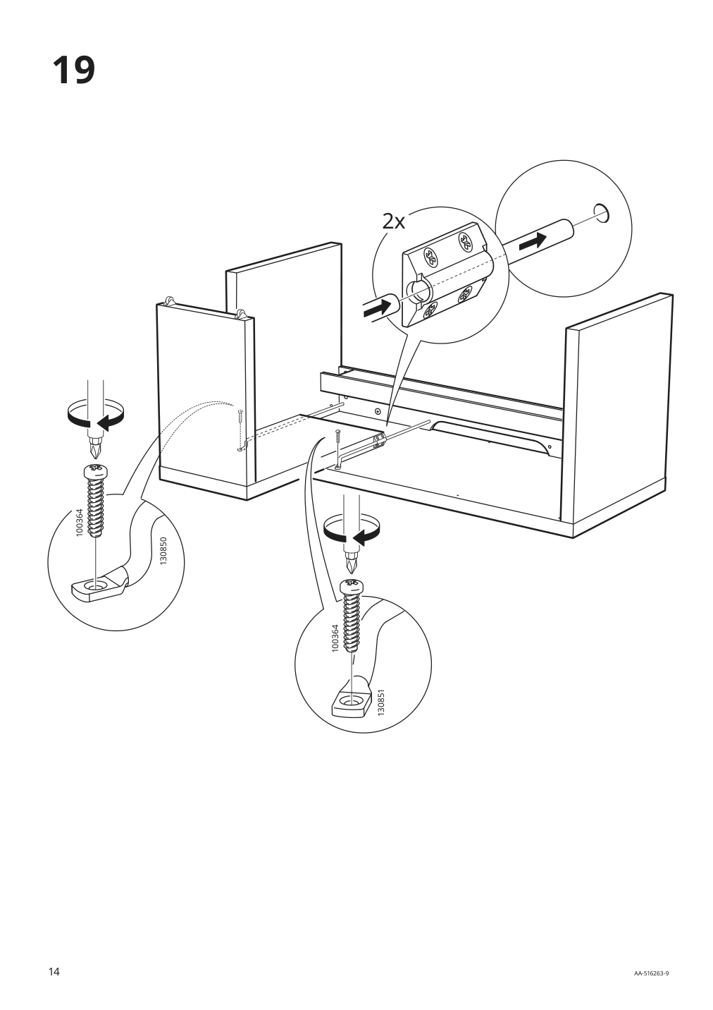 Assembly instructions for IKEA Malm desk with pull out panel white | Page 14 - IKEA MALM desk with pull-out panel 702.141.92