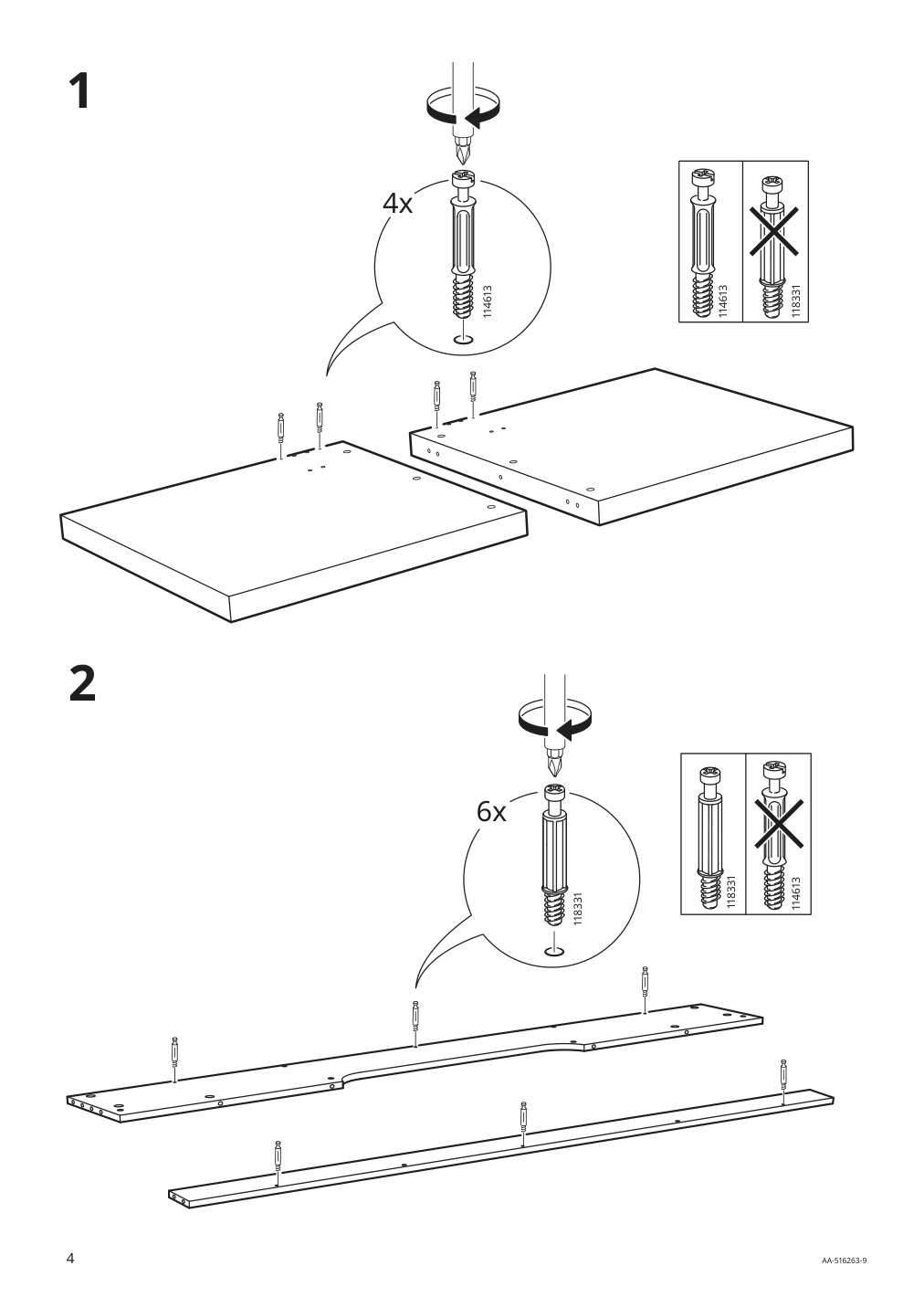 Assembly instructions for IKEA Malm desk with pull out panel black brown | Page 4 - IKEA MALM desk with pull-out panel 602.141.83