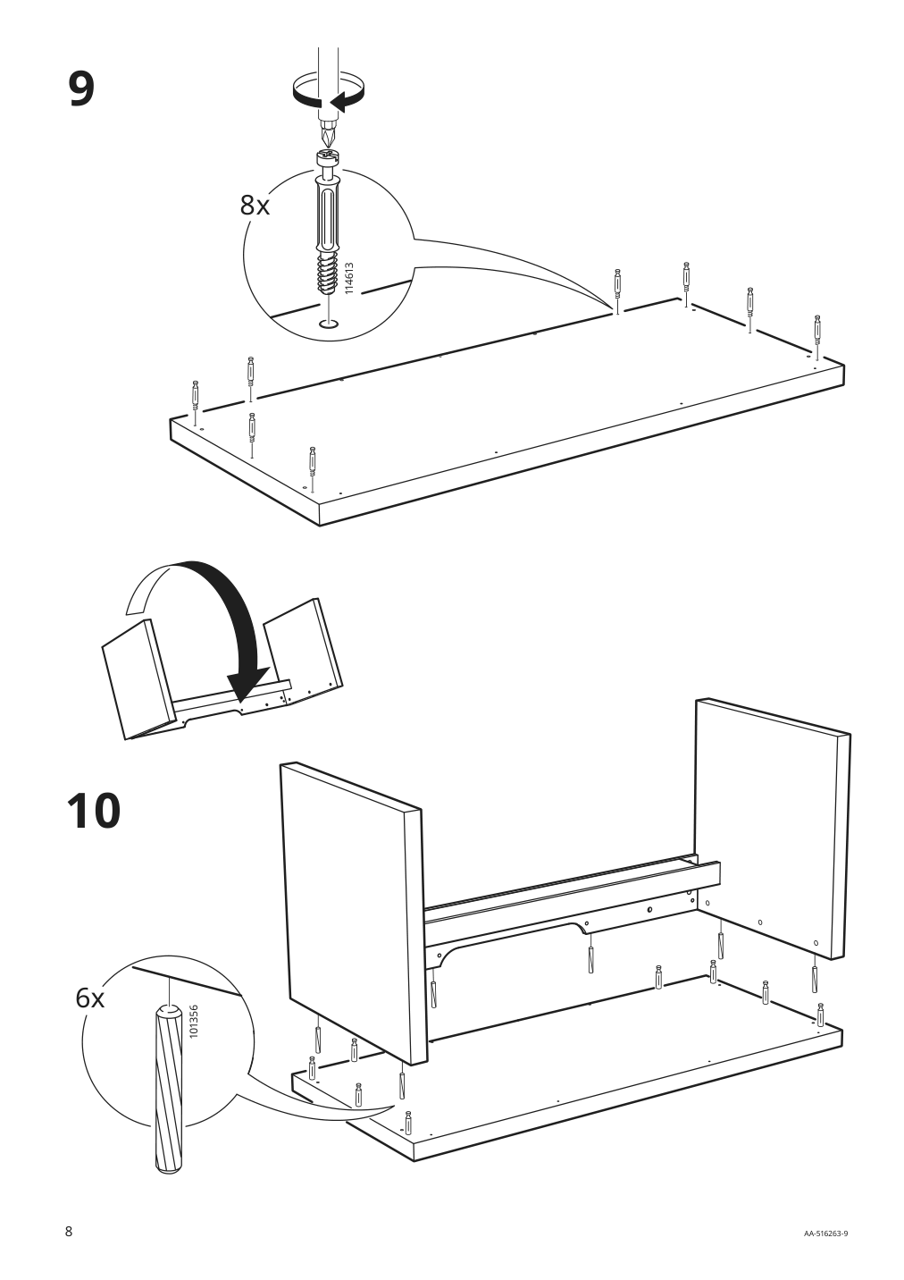 Assembly instructions for IKEA Malm desk with pull out panel black brown | Page 8 - IKEA MALM desk with pull-out panel 602.141.83