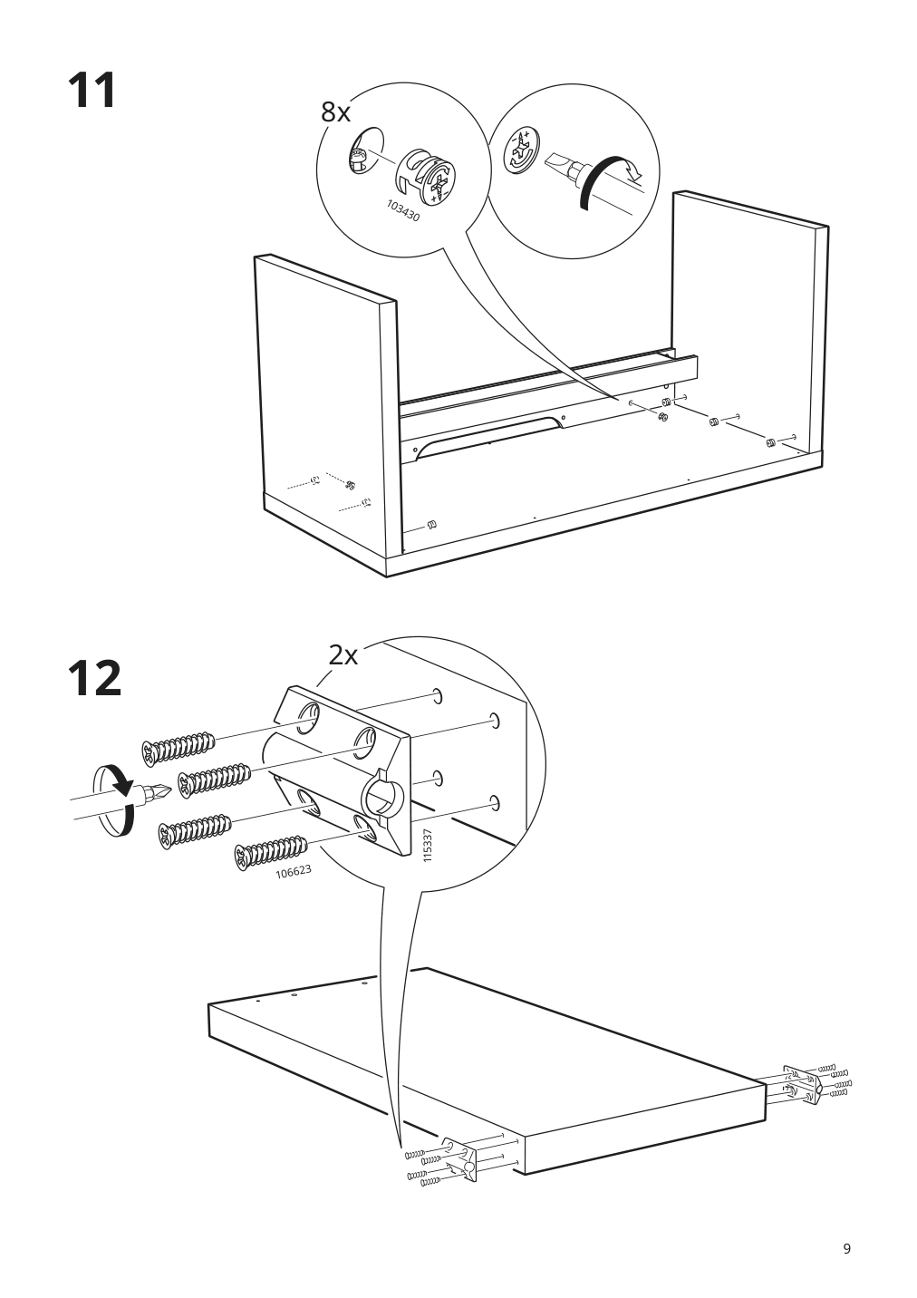 Assembly instructions for IKEA Malm desk with pull out panel black brown | Page 9 - IKEA MALM desk with pull-out panel 602.141.83