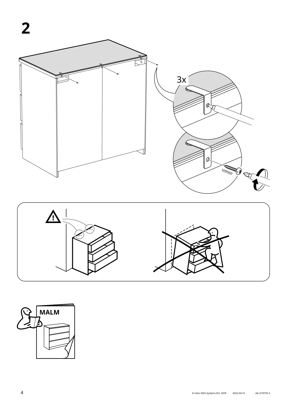 Assembly instructions for IKEA Malm glass top white | Page 4 - IKEA MALM glass top 404.299.76