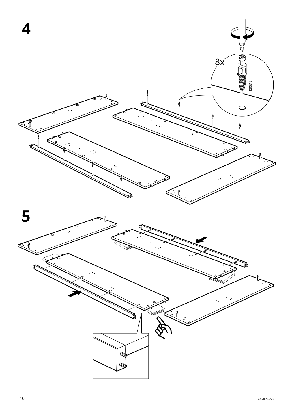 Assembly instructions for IKEA Malm storage bed black brown | Page 10 - IKEA MALM storage bed 704.048.04