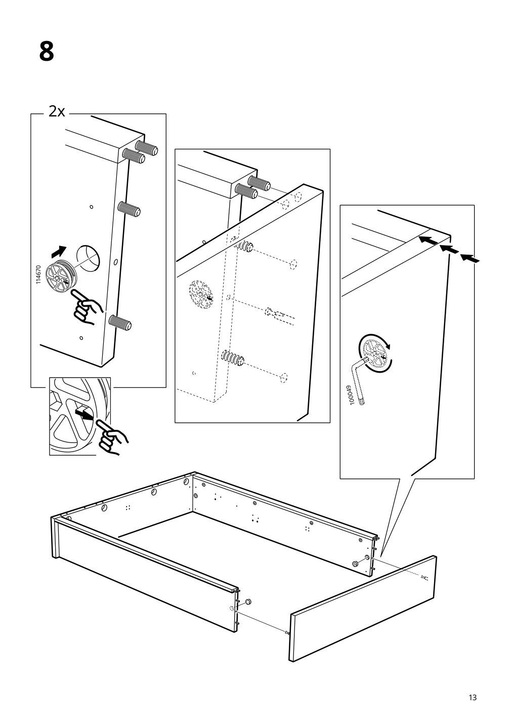 Assembly instructions for IKEA Malm storage bed black brown | Page 13 - IKEA MALM storage bed 704.048.04