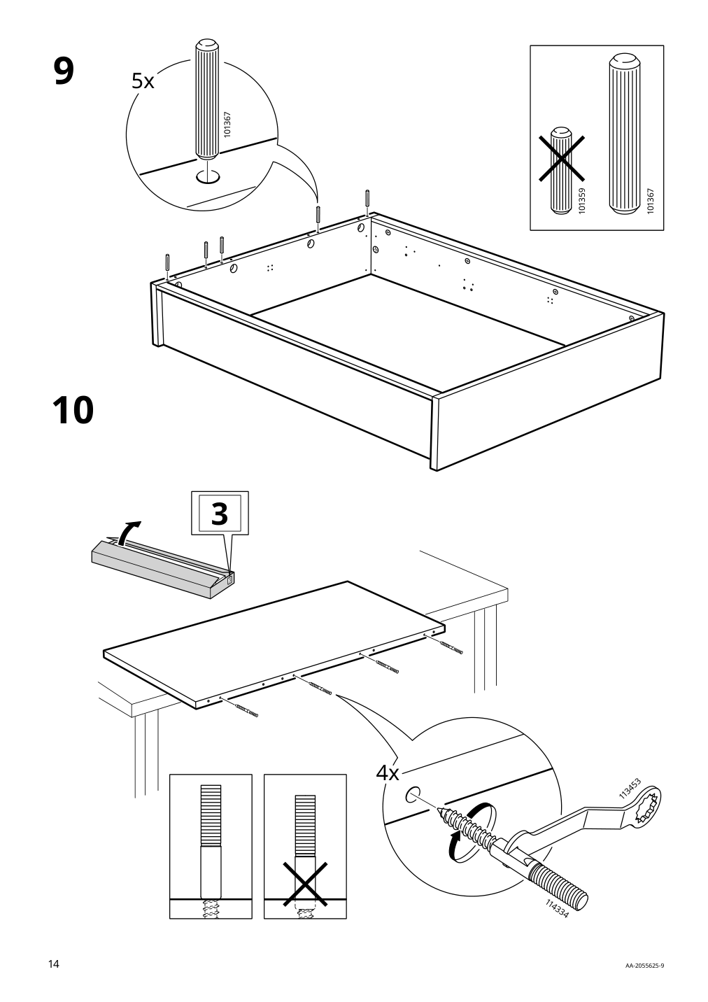 Assembly instructions for IKEA Malm storage bed black brown | Page 14 - IKEA MALM storage bed 704.048.04