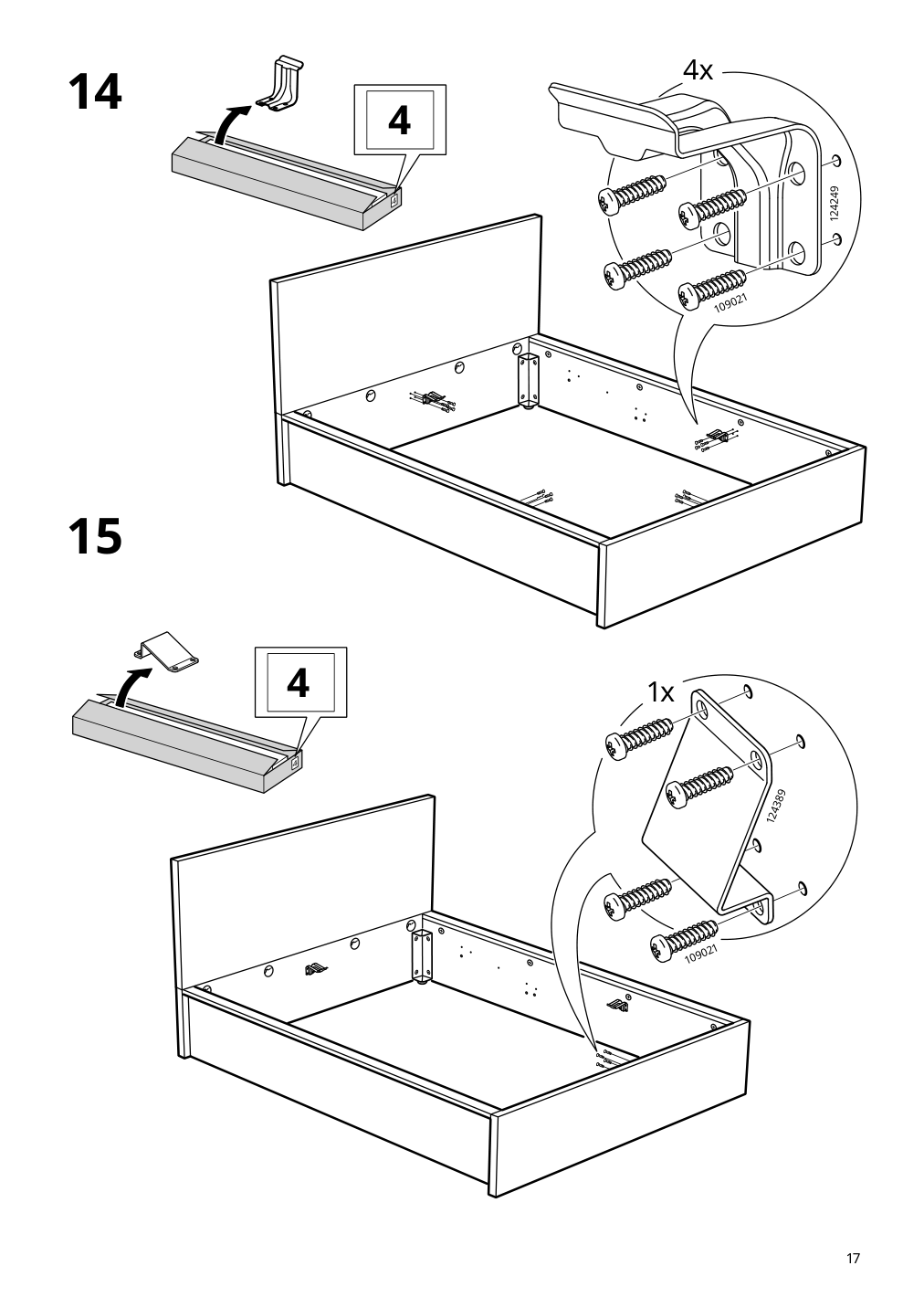 Assembly instructions for IKEA Malm storage bed black brown | Page 17 - IKEA MALM storage bed 704.048.04