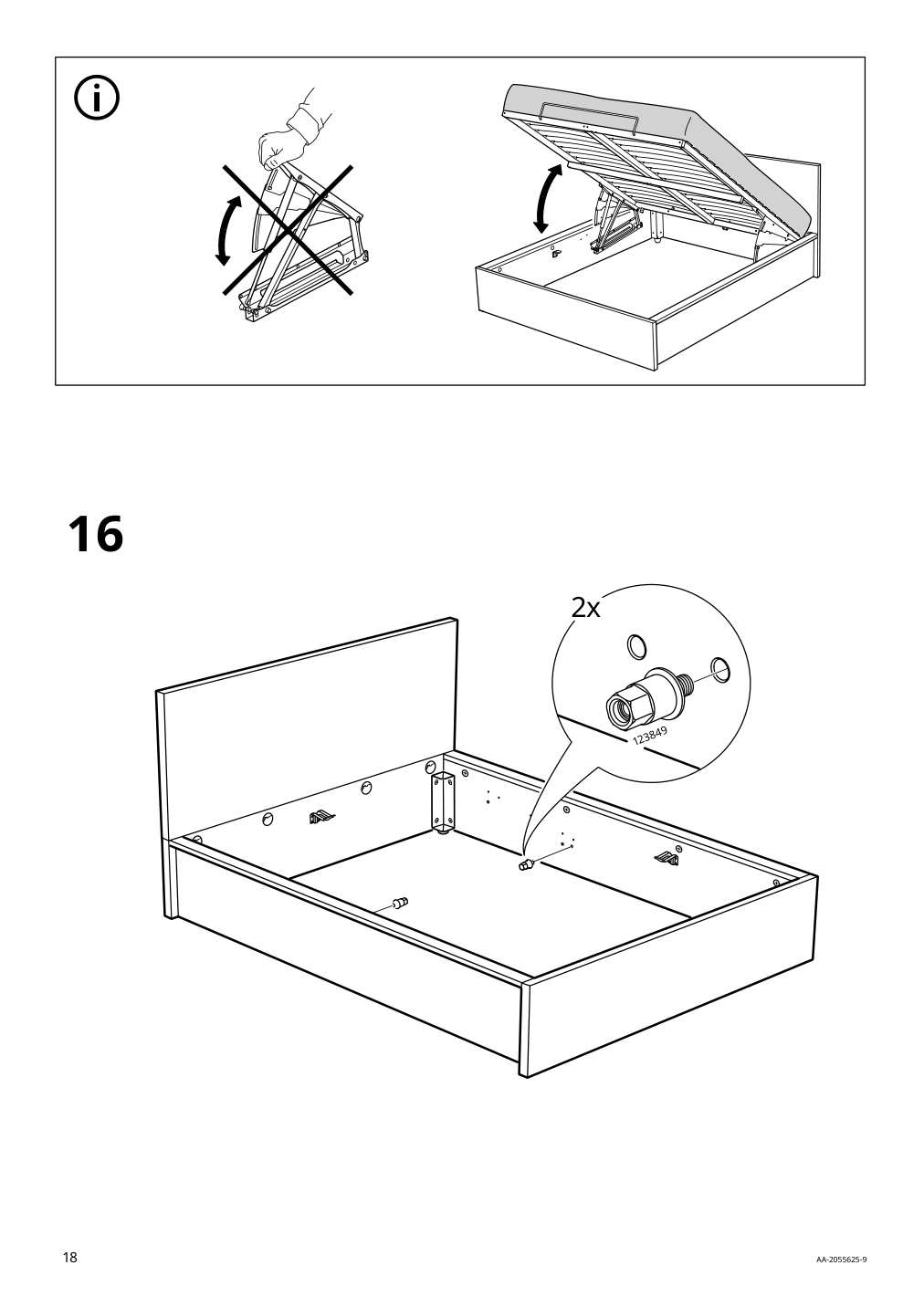 Assembly instructions for IKEA Malm storage bed black brown | Page 18 - IKEA MALM storage bed 704.048.04