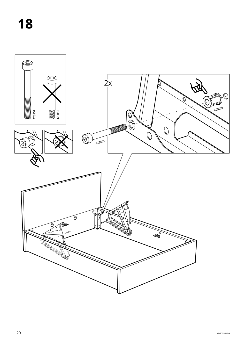 Assembly instructions for IKEA Malm storage bed black brown | Page 20 - IKEA MALM storage bed 704.048.04