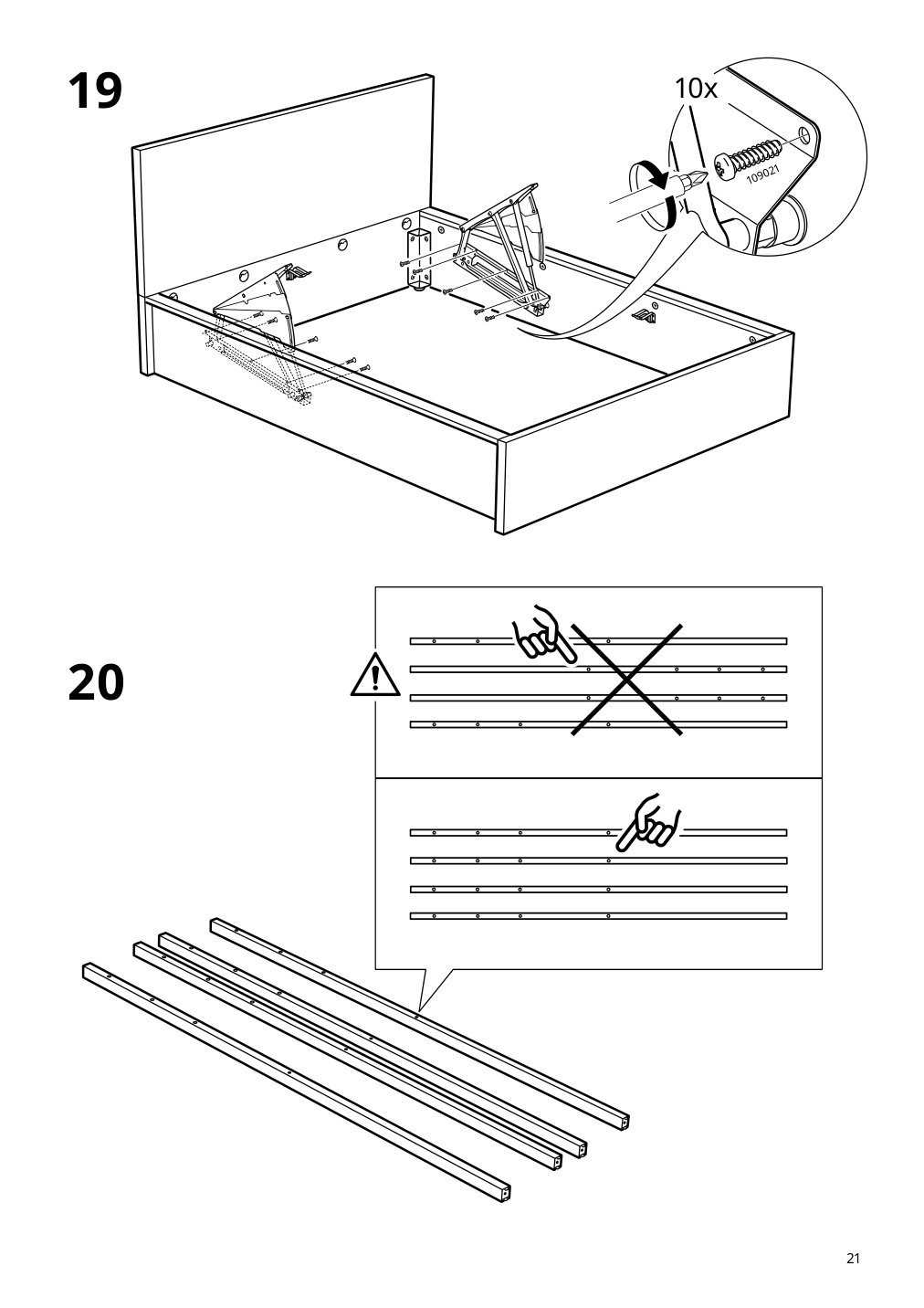 Assembly instructions for IKEA Malm storage bed black brown | Page 21 - IKEA MALM storage bed 704.048.04