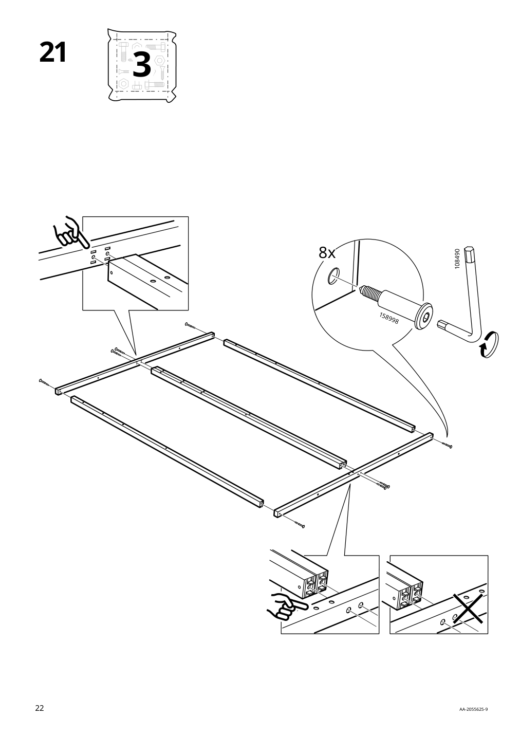 Assembly instructions for IKEA Malm storage bed black brown | Page 22 - IKEA MALM storage bed 704.048.04