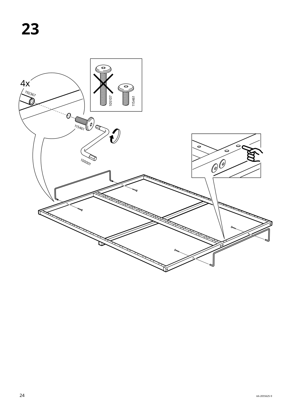 Assembly instructions for IKEA Malm storage bed black brown | Page 24 - IKEA MALM storage bed 704.048.04